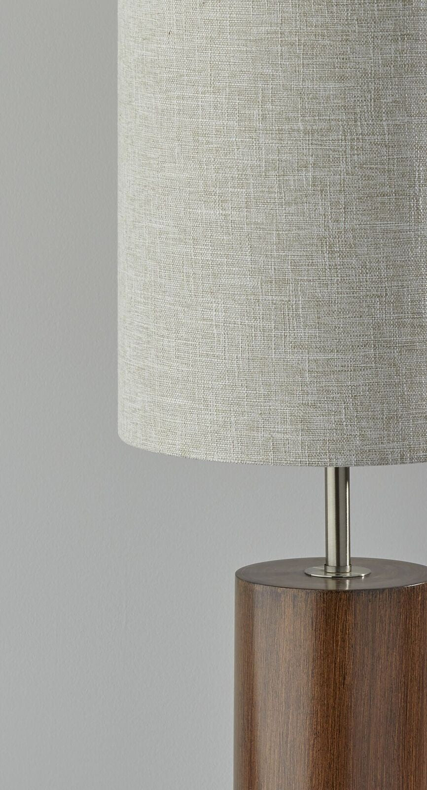 Walnut Wood Circular Block Table Lamp