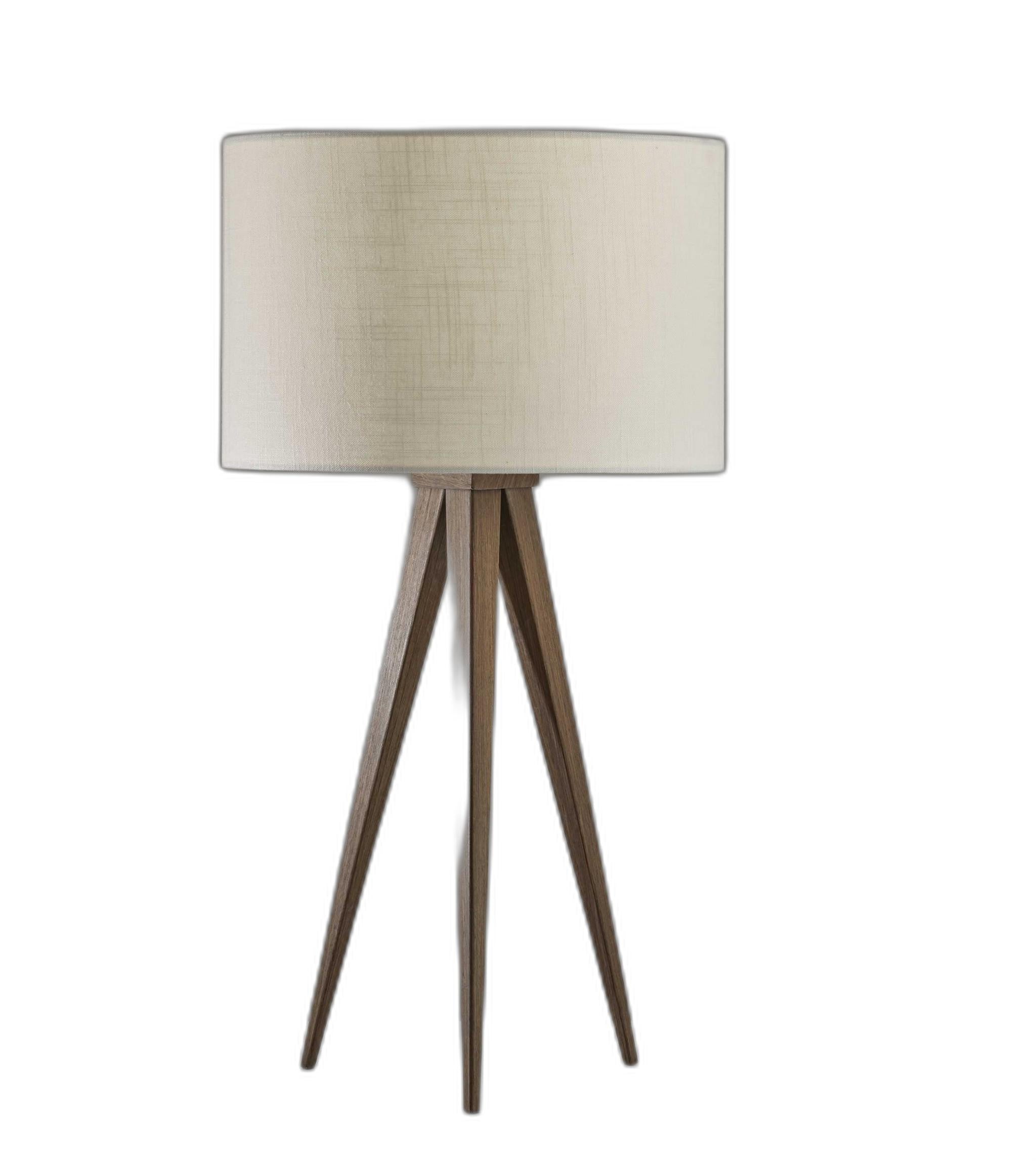 26" Tripod Floor Lamp With White Drum Shade