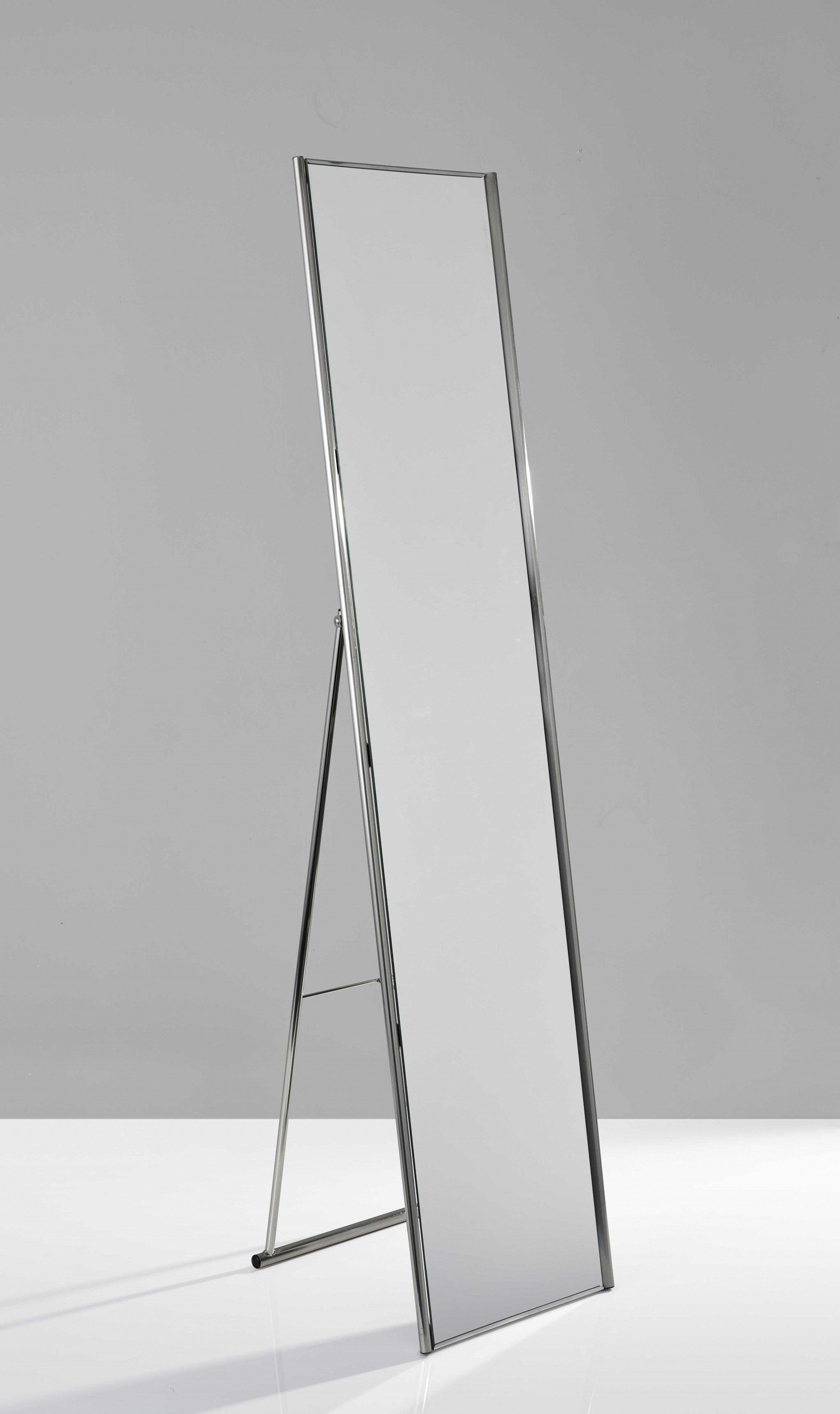 Silver Rectangle Cheval Standing Metal Mirror