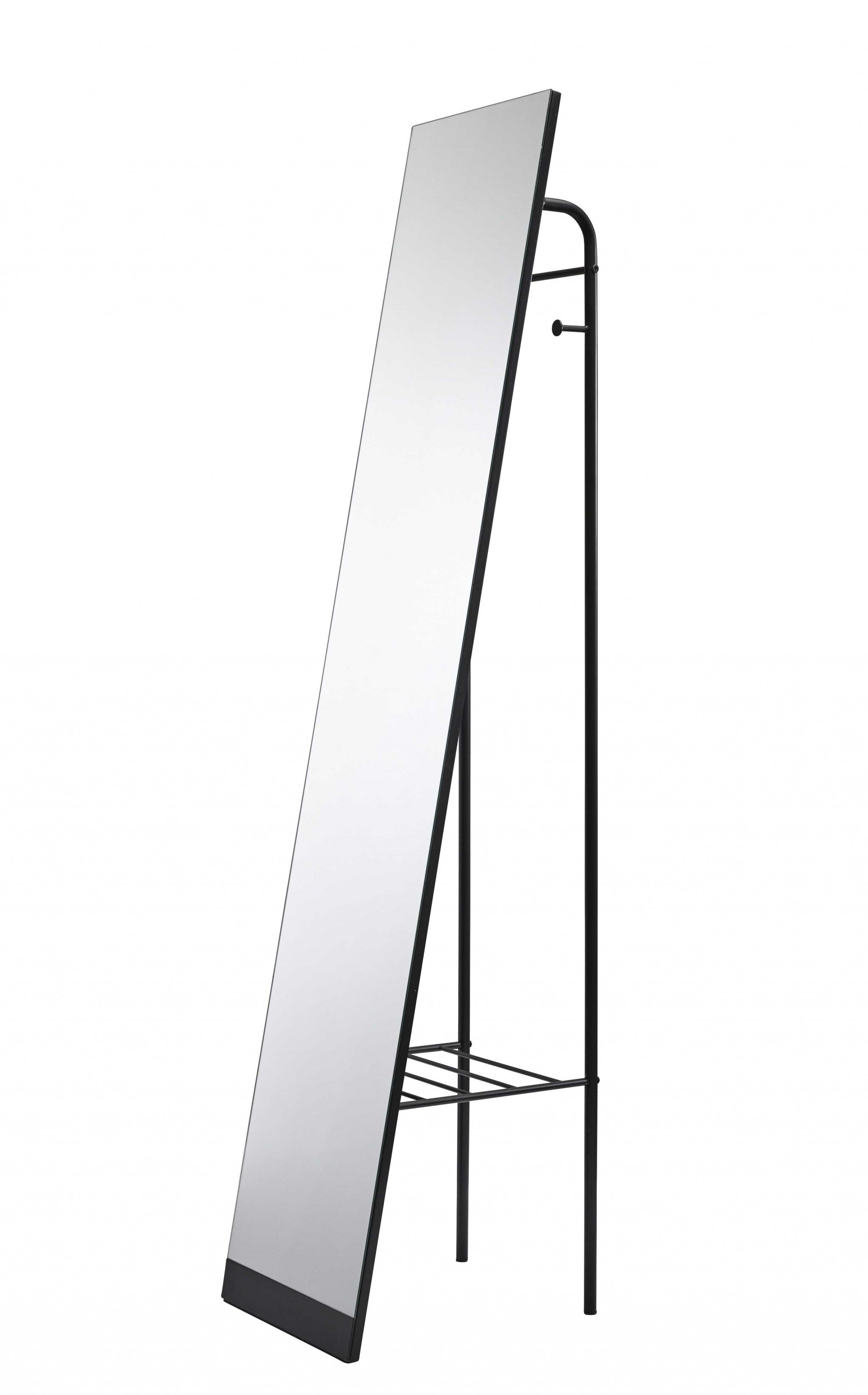 Black Rectangle Cheval Standing Metal Mirror