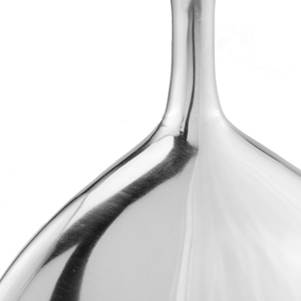 Mod Buffed Silver Long Neck Disc Vase