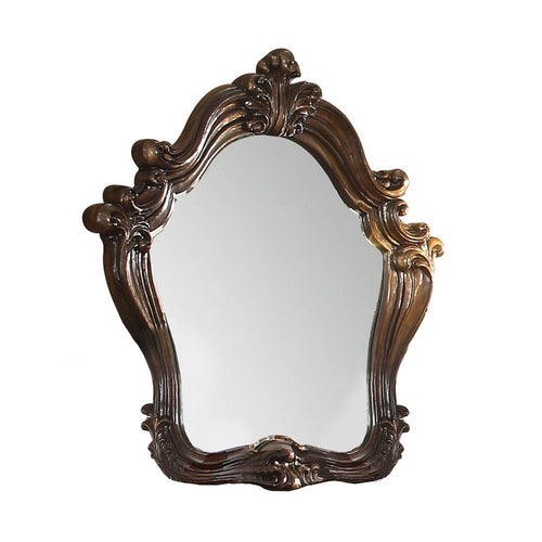 Brown Crowned top Dresser Solid Wood Mirror