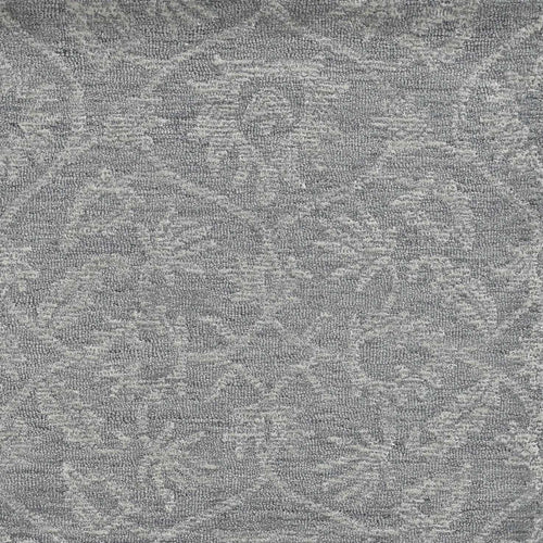 9'X13' Grey Hand Tufted Space Dyed Floral Ogee Indoor Area Rug