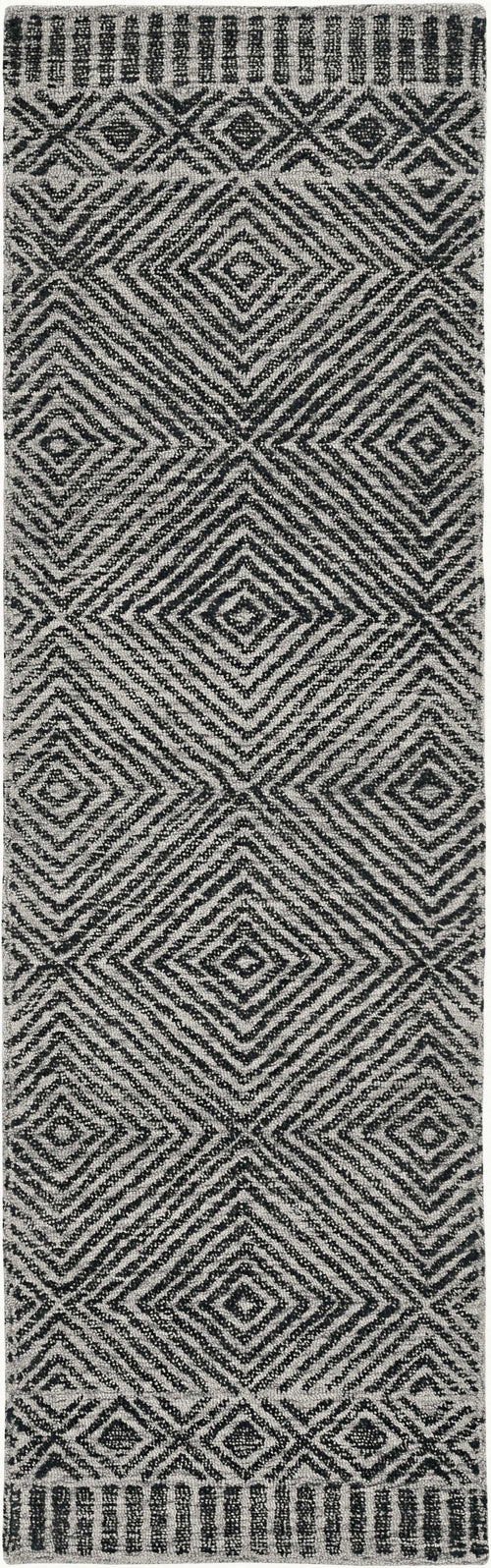 108 X 156 Grey Or  Black Wool Rug