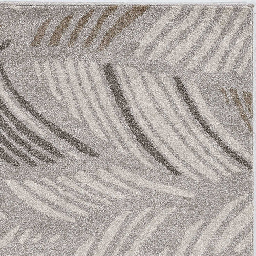 7' X 9' Grey Feather Pattern Indoor Outdoor Area Rug