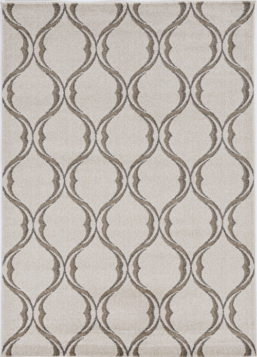 2' X 3' Sand Wavy Line Pattern Accent Rug