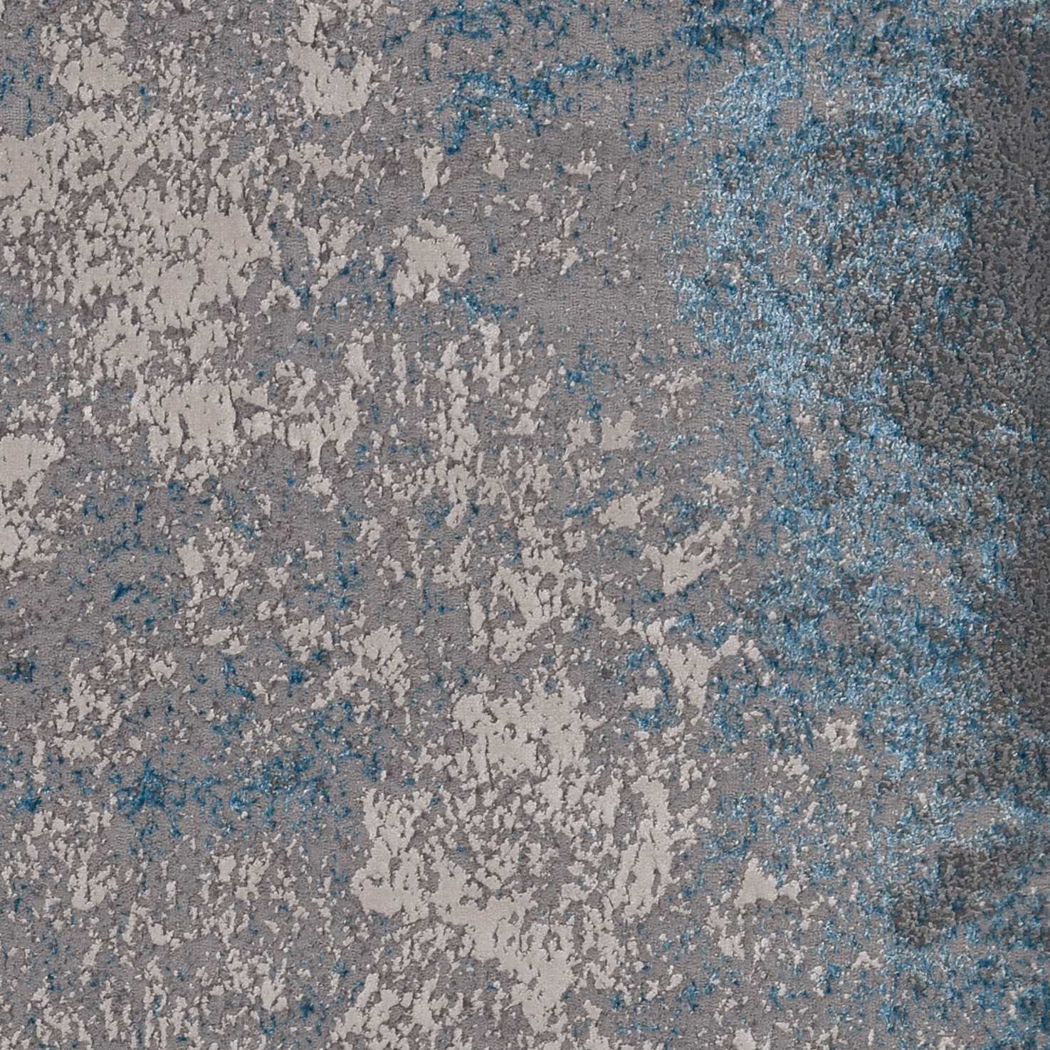 10'X13' Silver Blue Machine Woven Abstract Smudge Indoor Area Rug