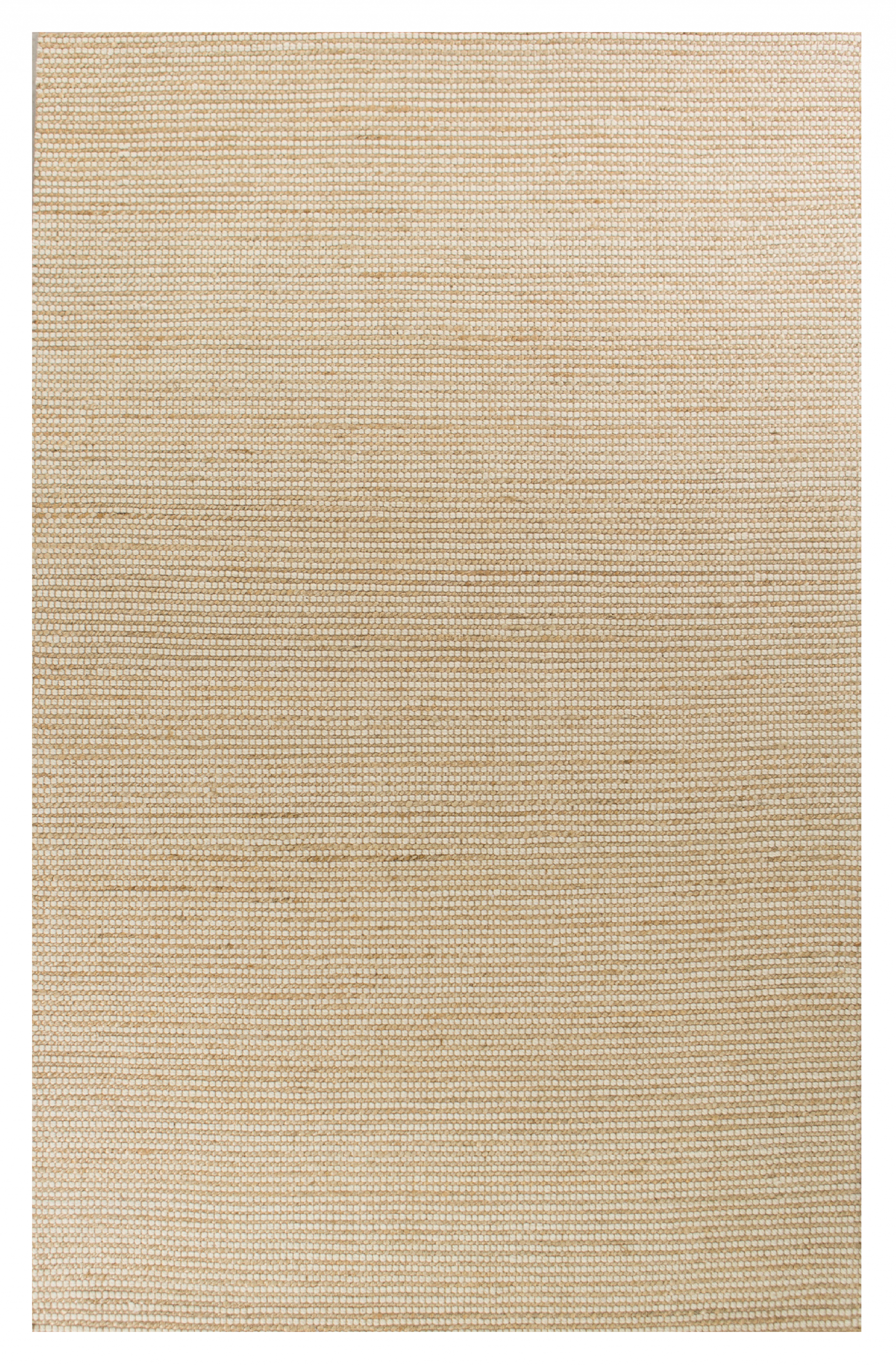 5'X7' Ivory Hand Woven Jute And Wool Indoor Area Rug