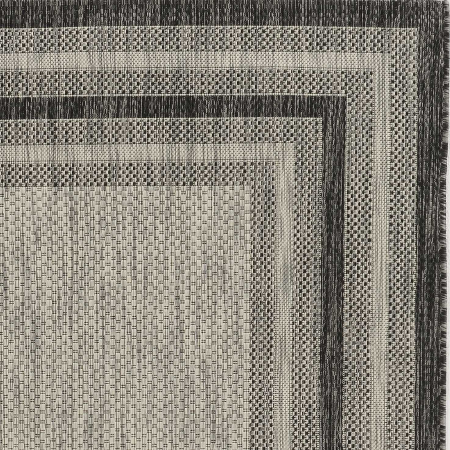 5' X 8'  Grey Bordered Area Rug