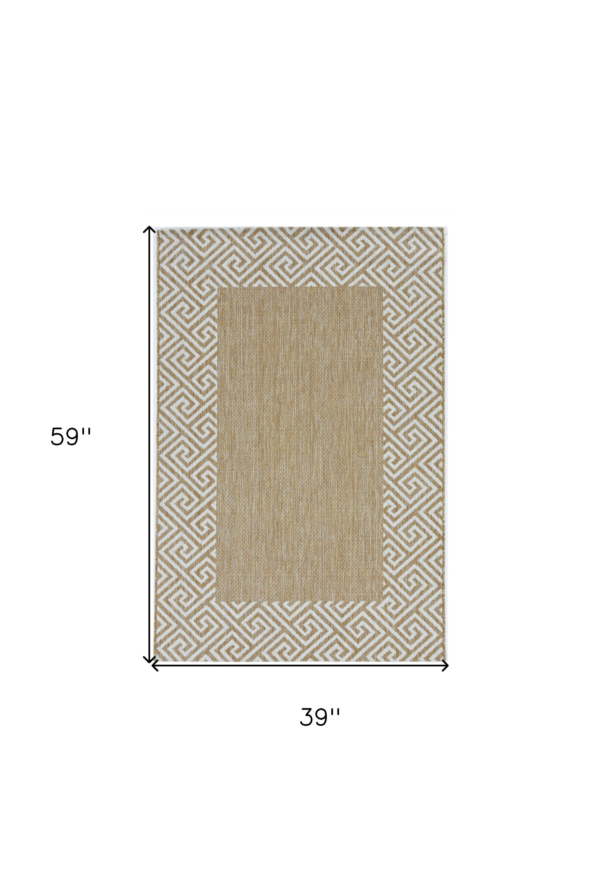 3' X 5' Natural Polypropylene Area Rug