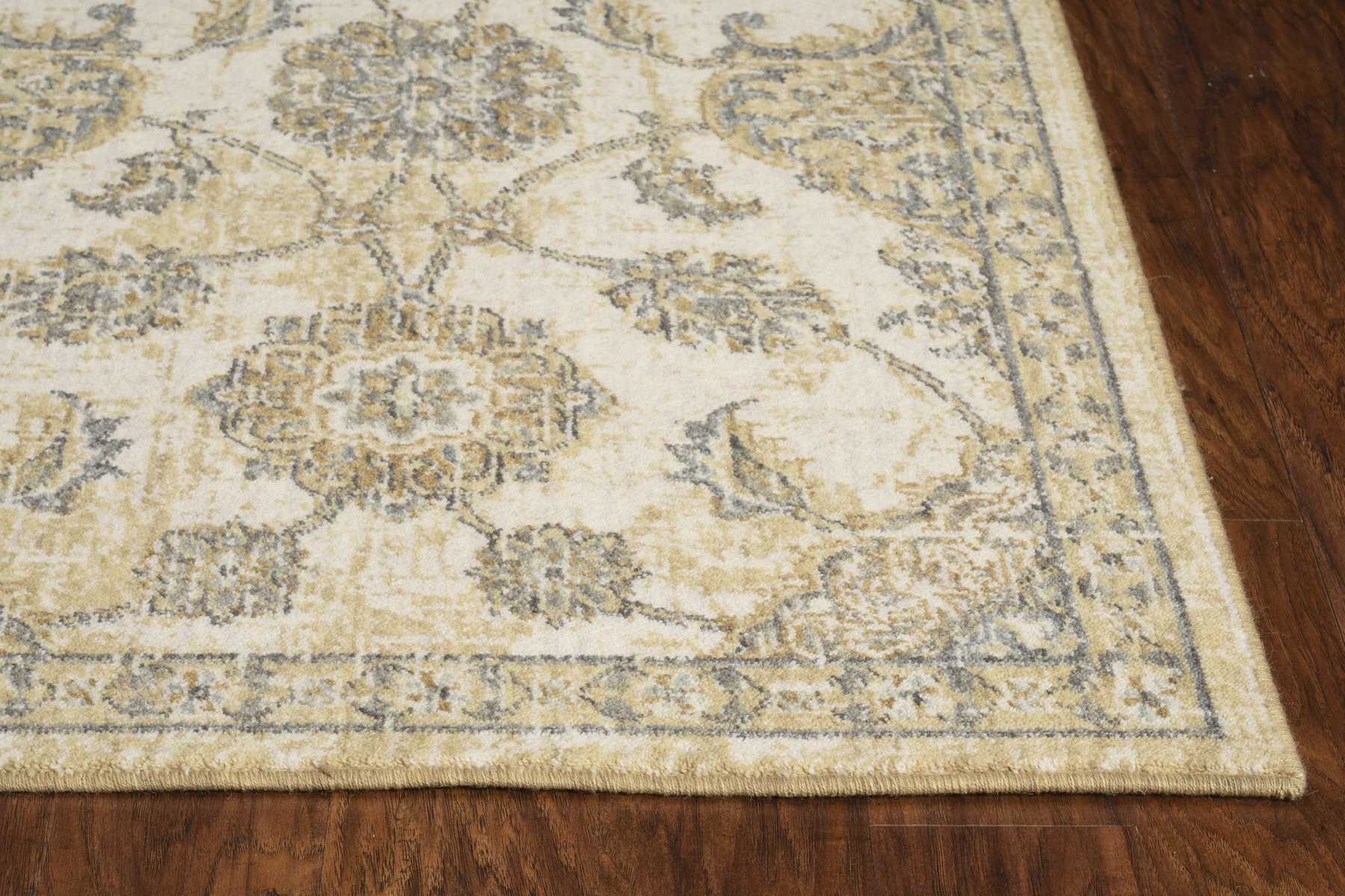 2' X 3' Ivory Sand Vintage Wool Accent Rug