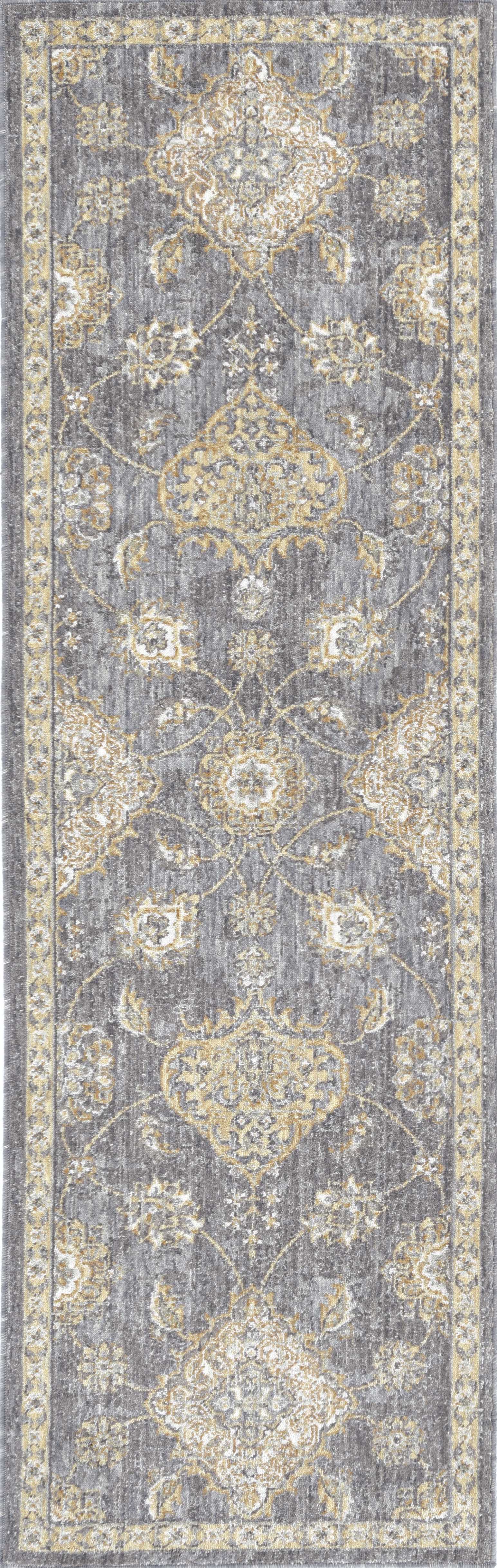 3' X 5' Sage Green Floral Vine Bordered Wool Indoor Area Rug