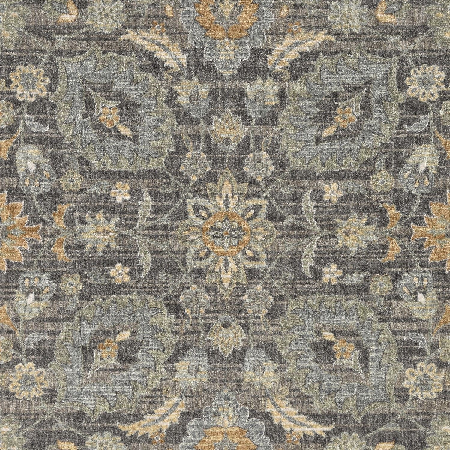 9'X13' Taupe Machine Woven Vintage Floral Traditional Indoor Area Rug