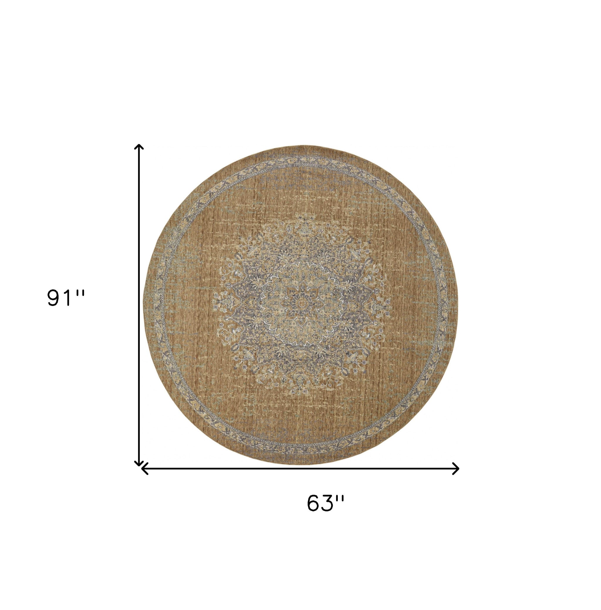 63 X 91 Coffee Wool Rug