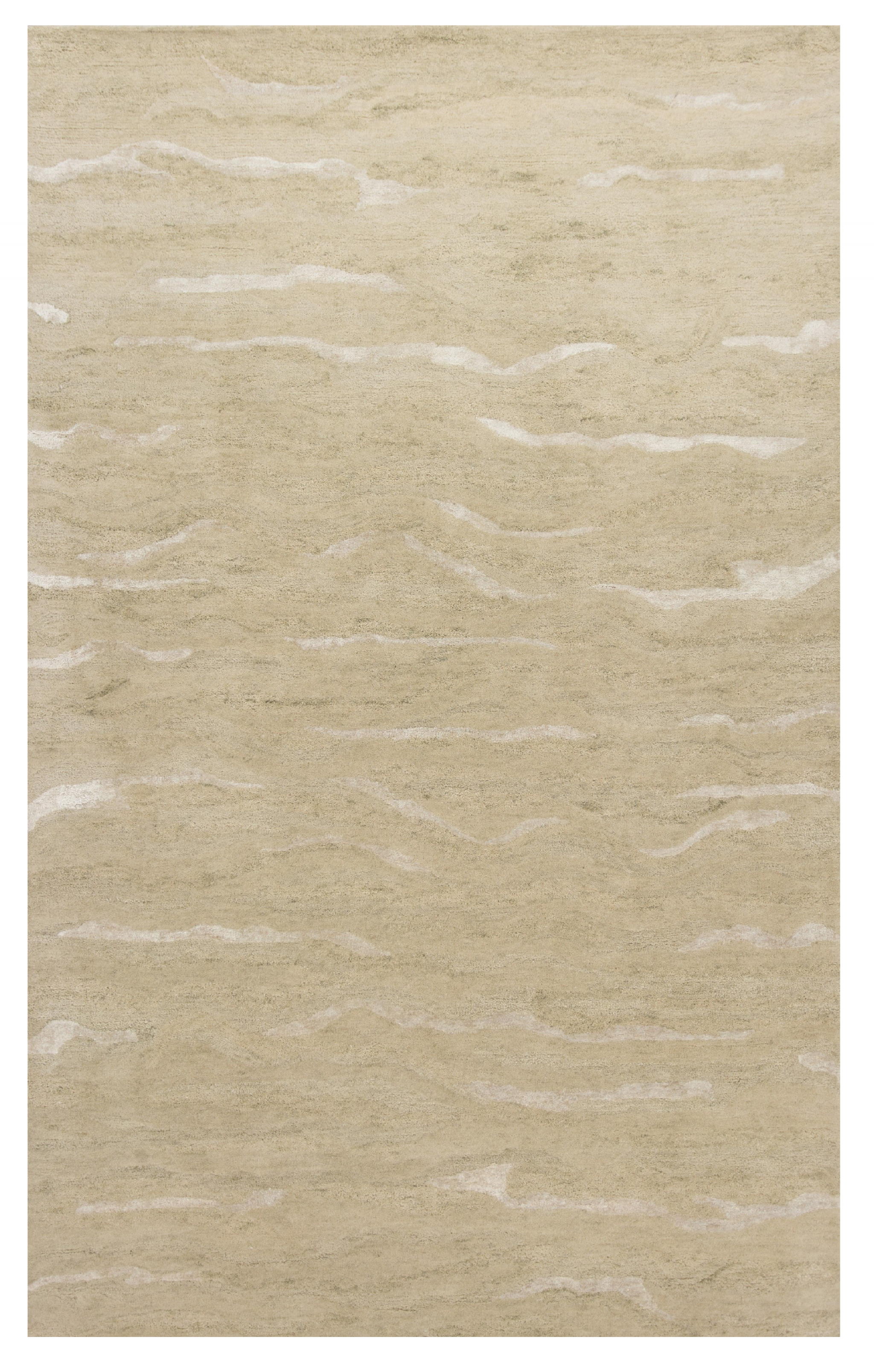 5'X7' Beige Hand Tufted Abstract Indoor Area Rug