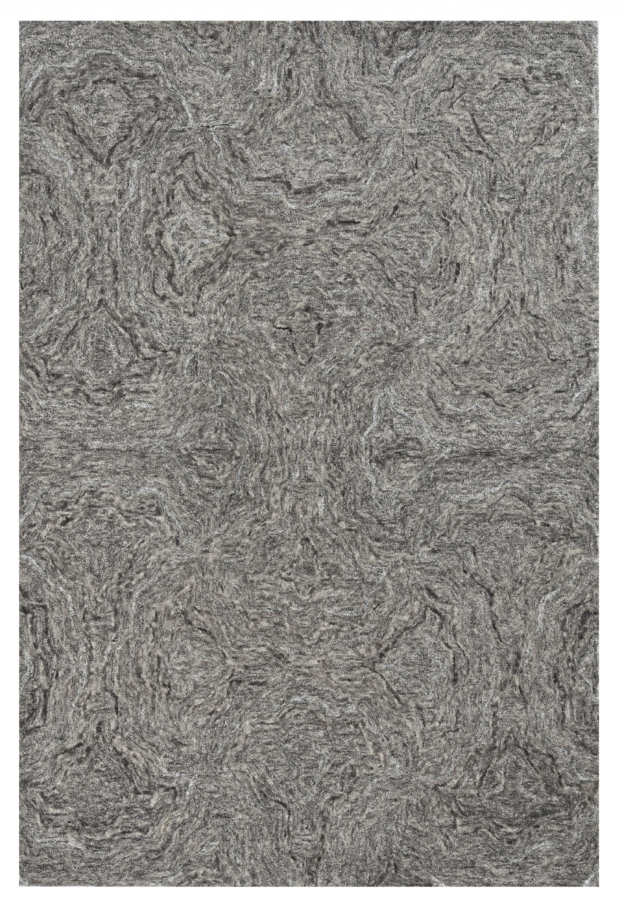 3'X5' Grey Hand Tufted Abstract Indoor Area Rug