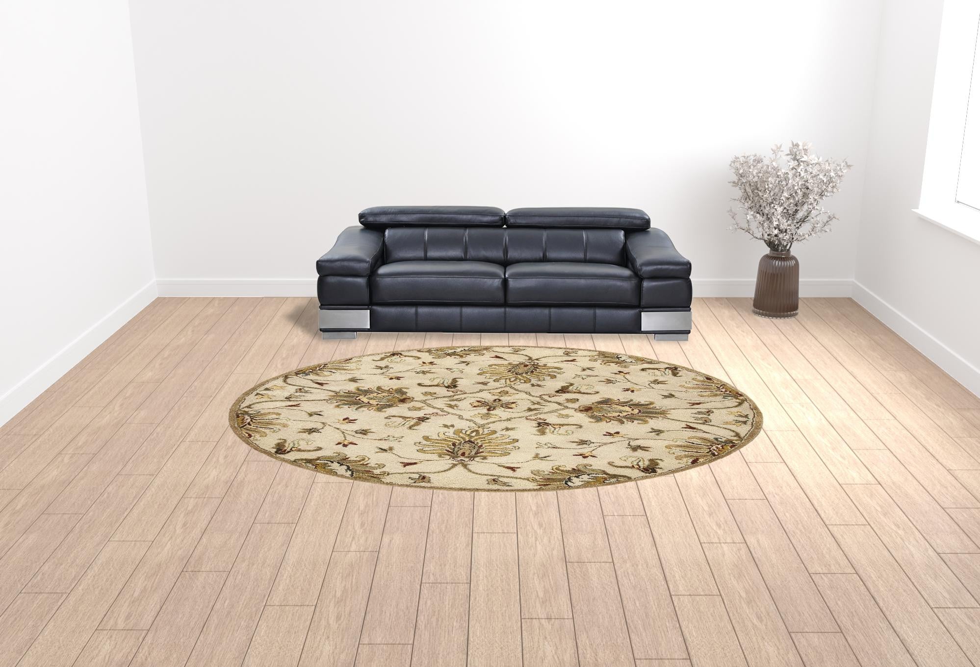 9' X 13' Champagne Wool Handmade Area Rug