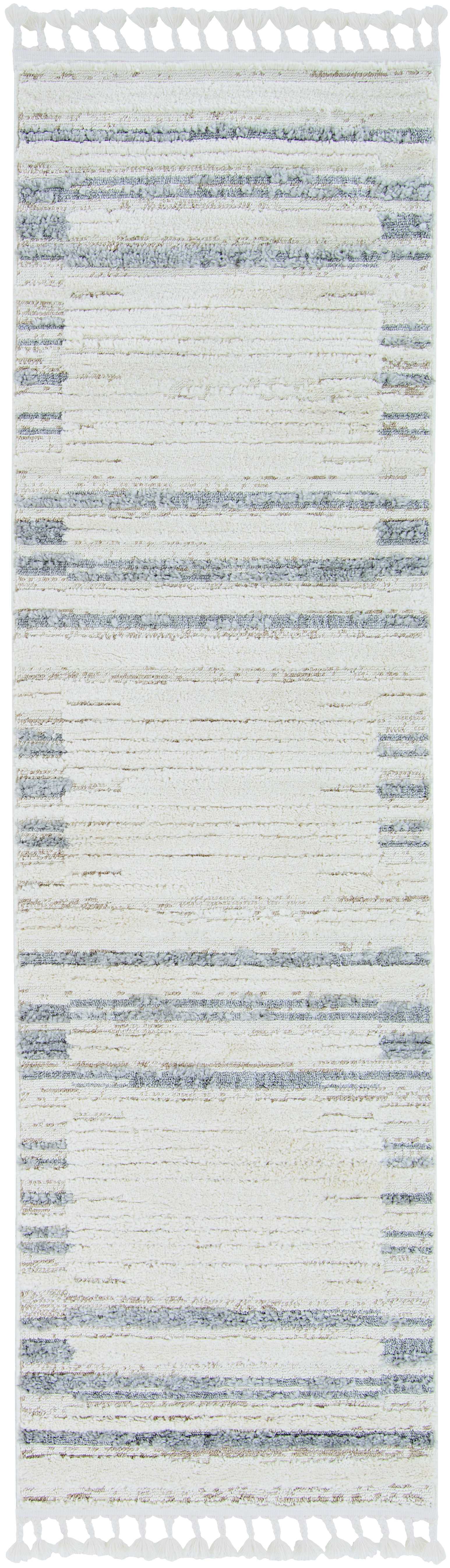 9'X13' Ivory Grey Machine Woven Abstract Color Block Indoor Area Rug