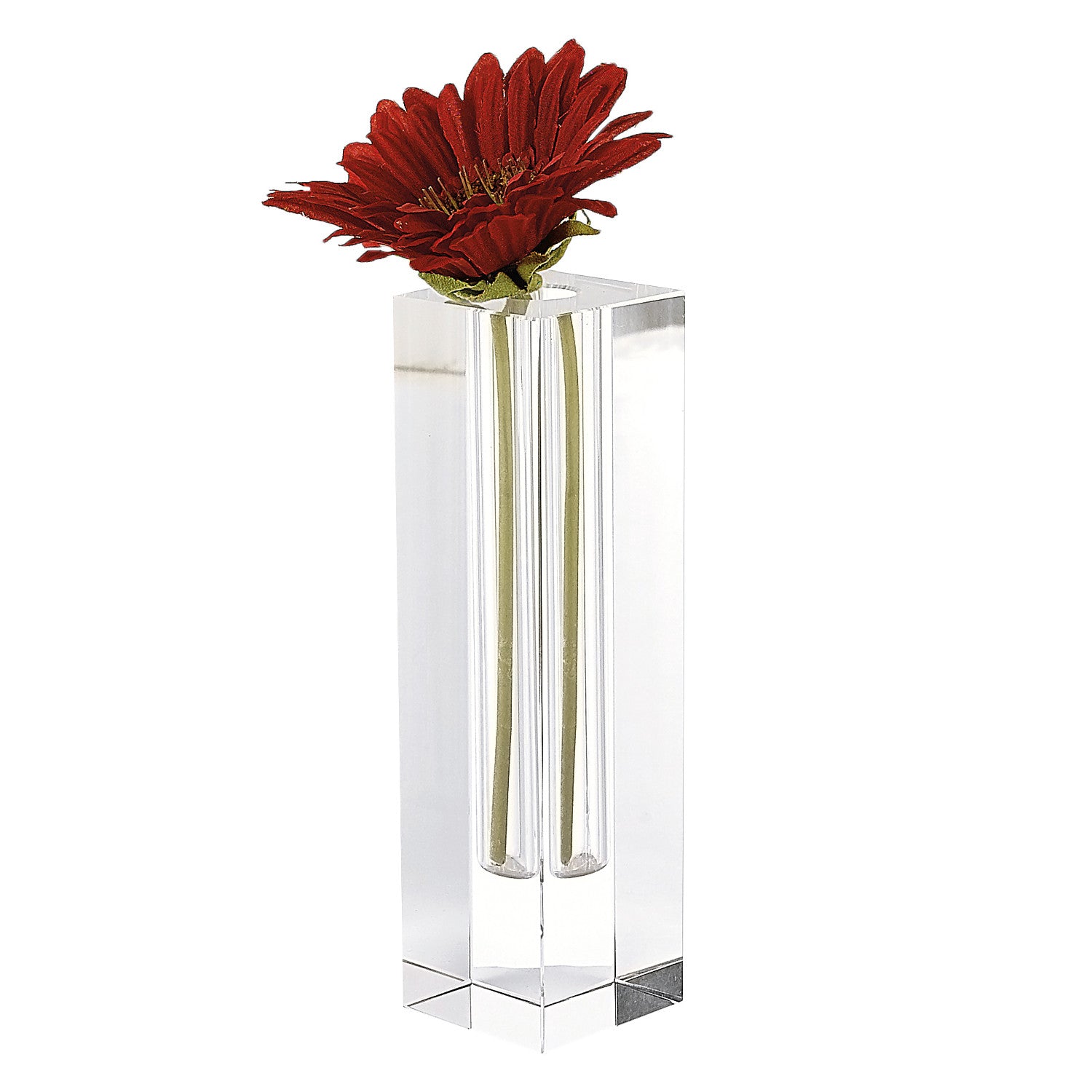 7 Hand Crafted Crystal Square Optical Bud Vase