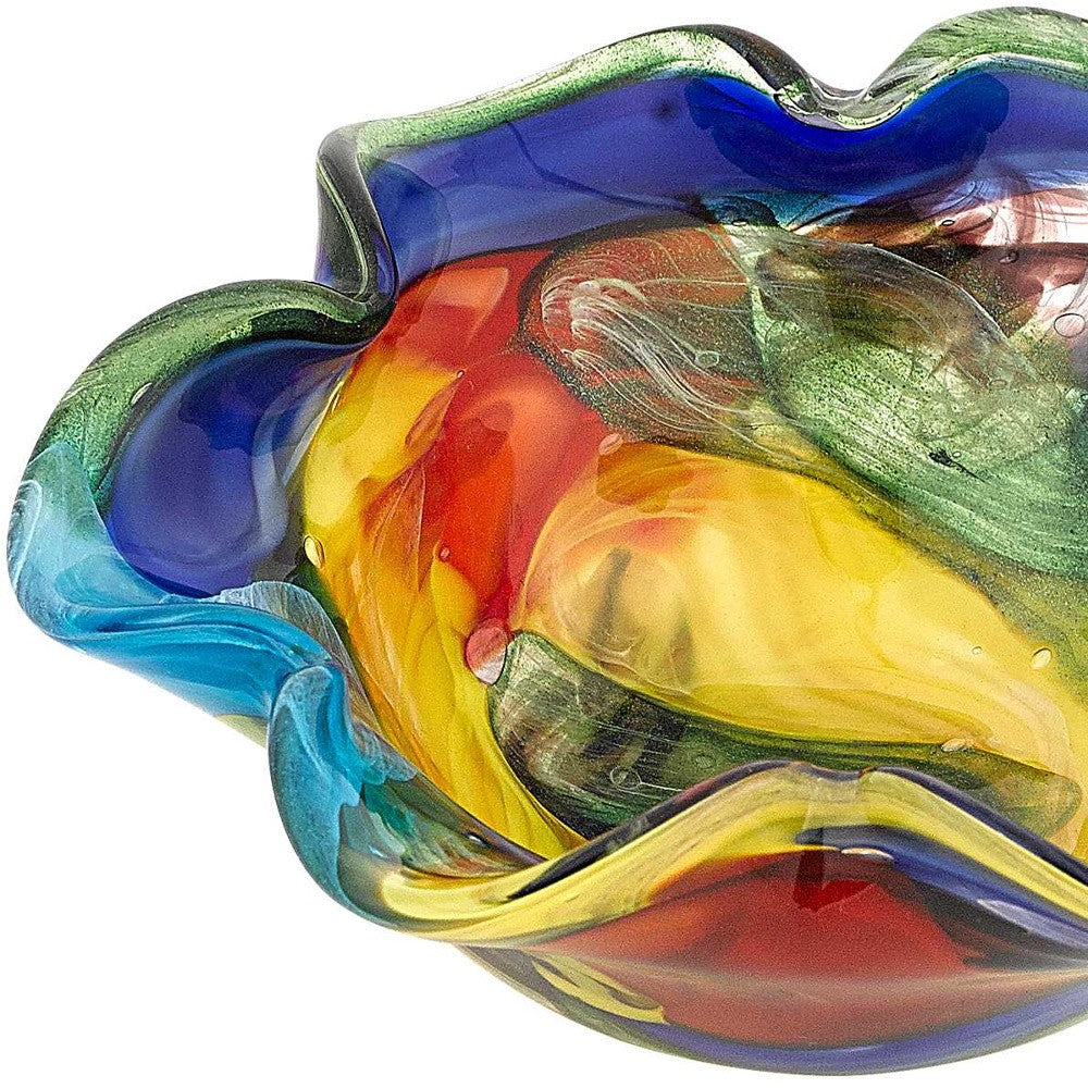 85 Multicolor Art Glass Floppy Centerpiece Bowl