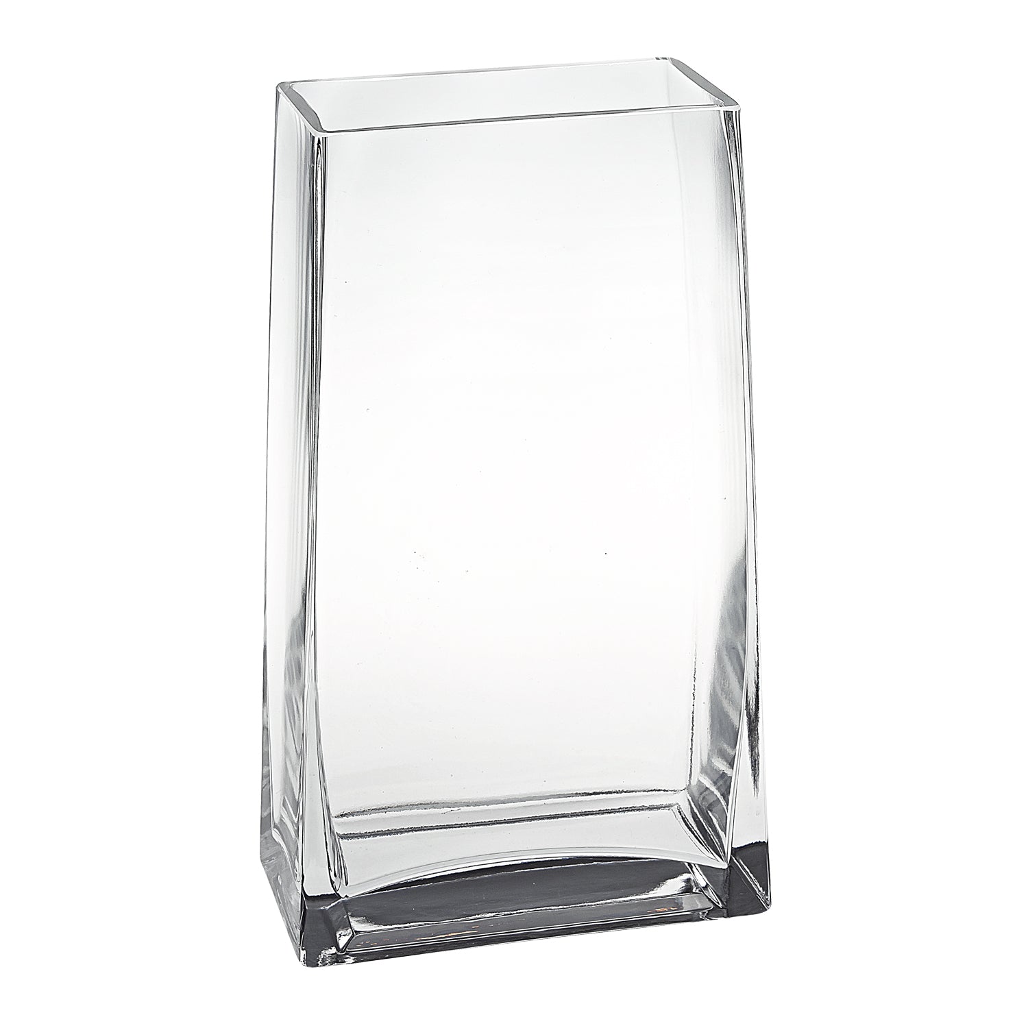 9 Clear Glass Rectangle Handmade Vase