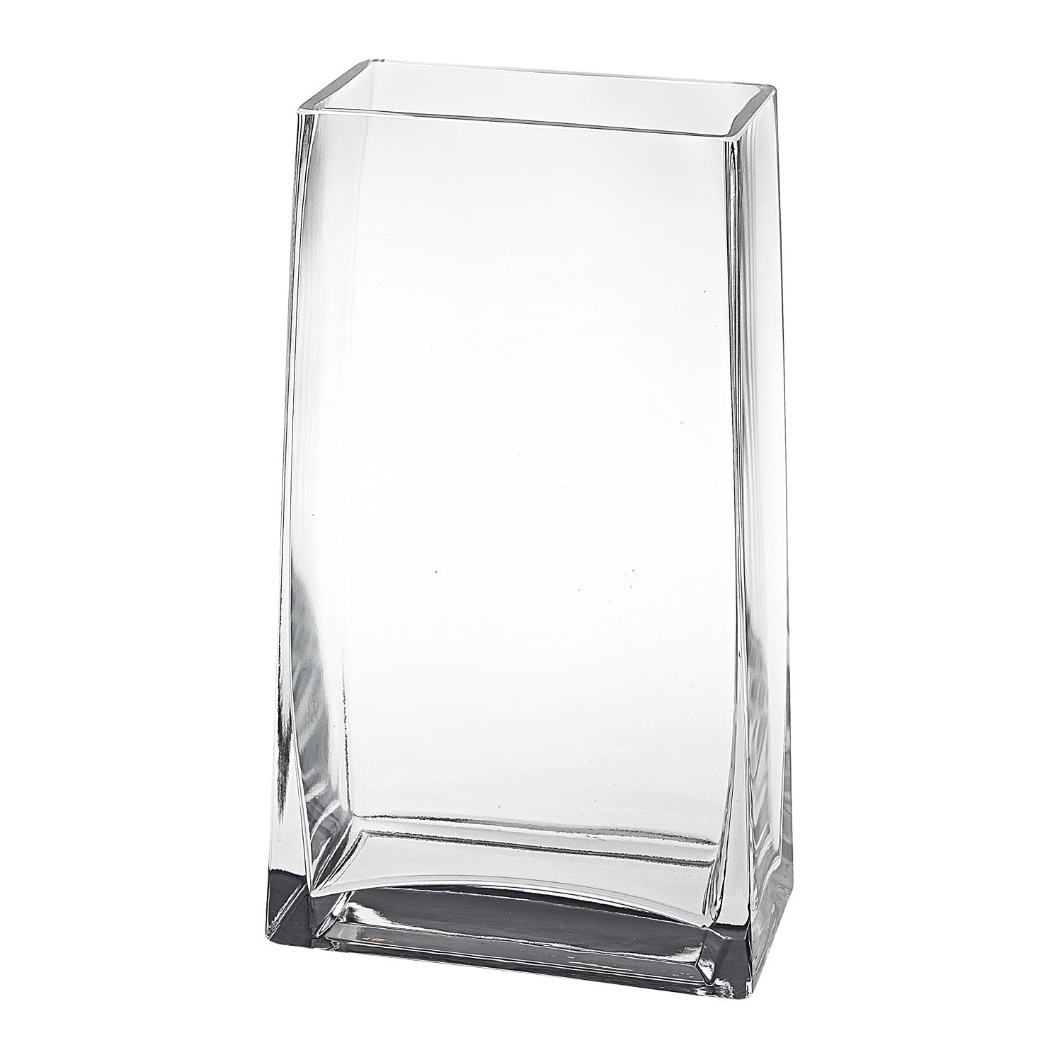 9 Clear Glass Rectangle Handmade Vase