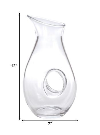 Mouth Blown Lead Free Crystal Pitcher  28 Oz