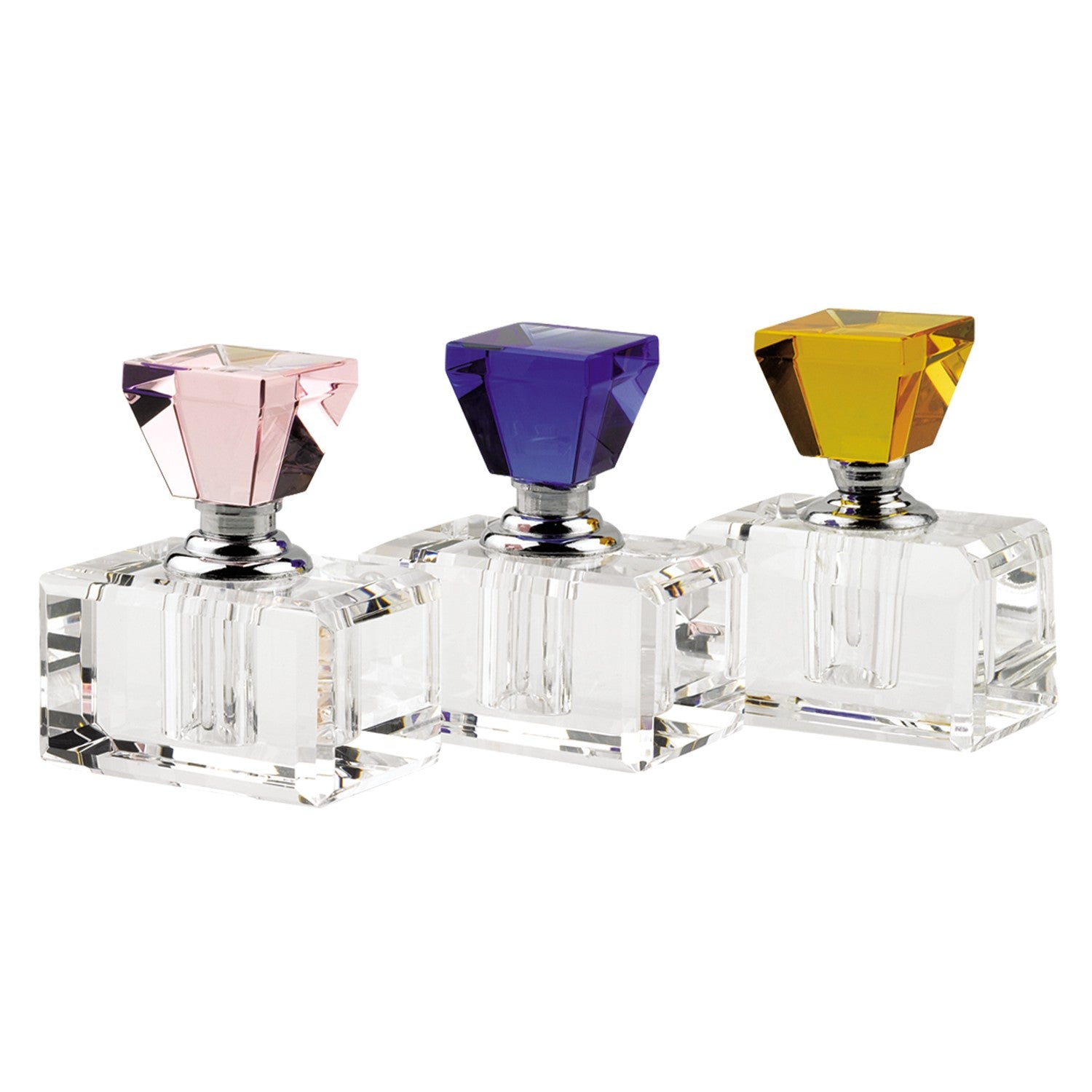 3 Pc Rainbow Crystal Perfume Bottle Set