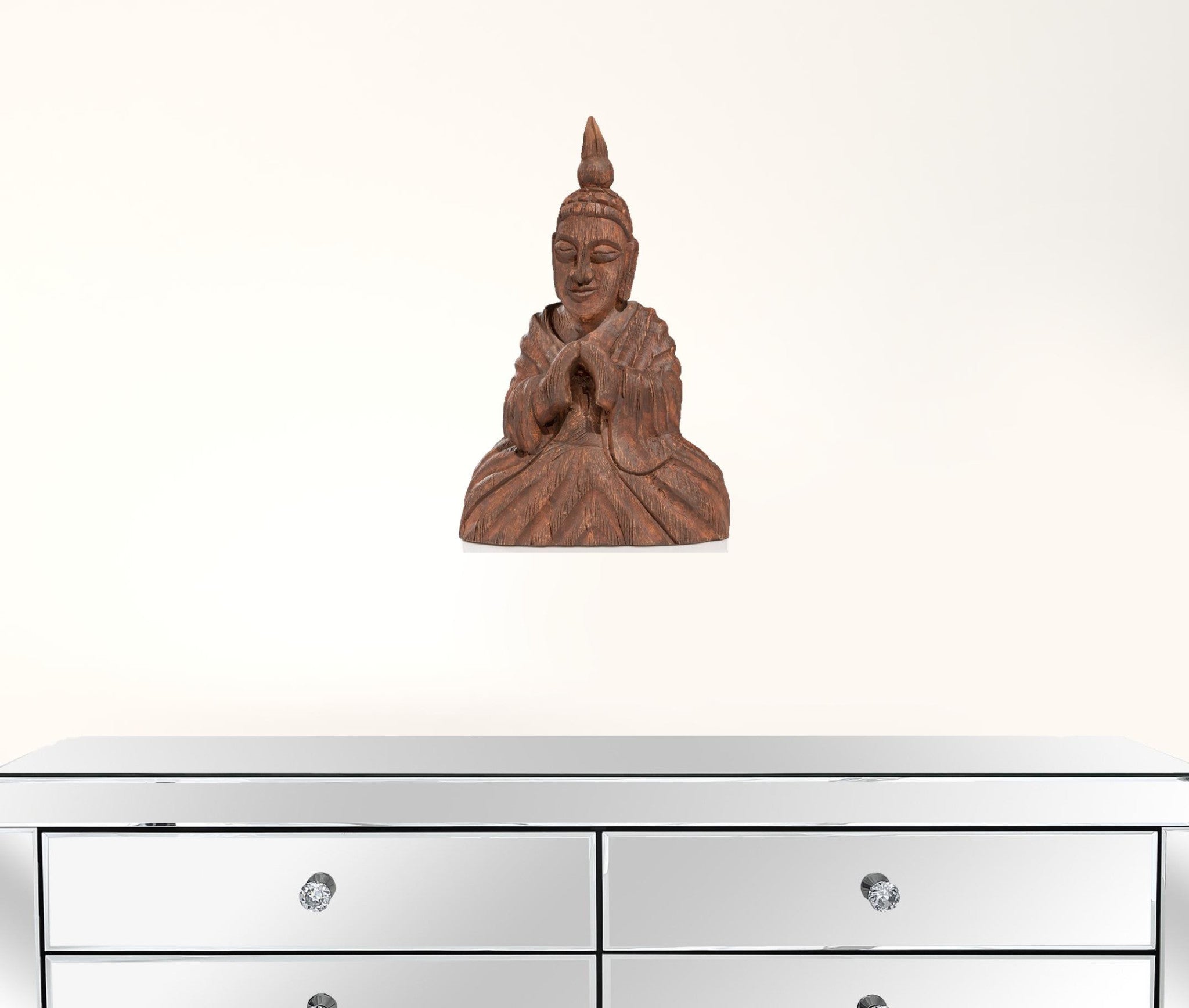 Wooden Seated Buddha Sculpture