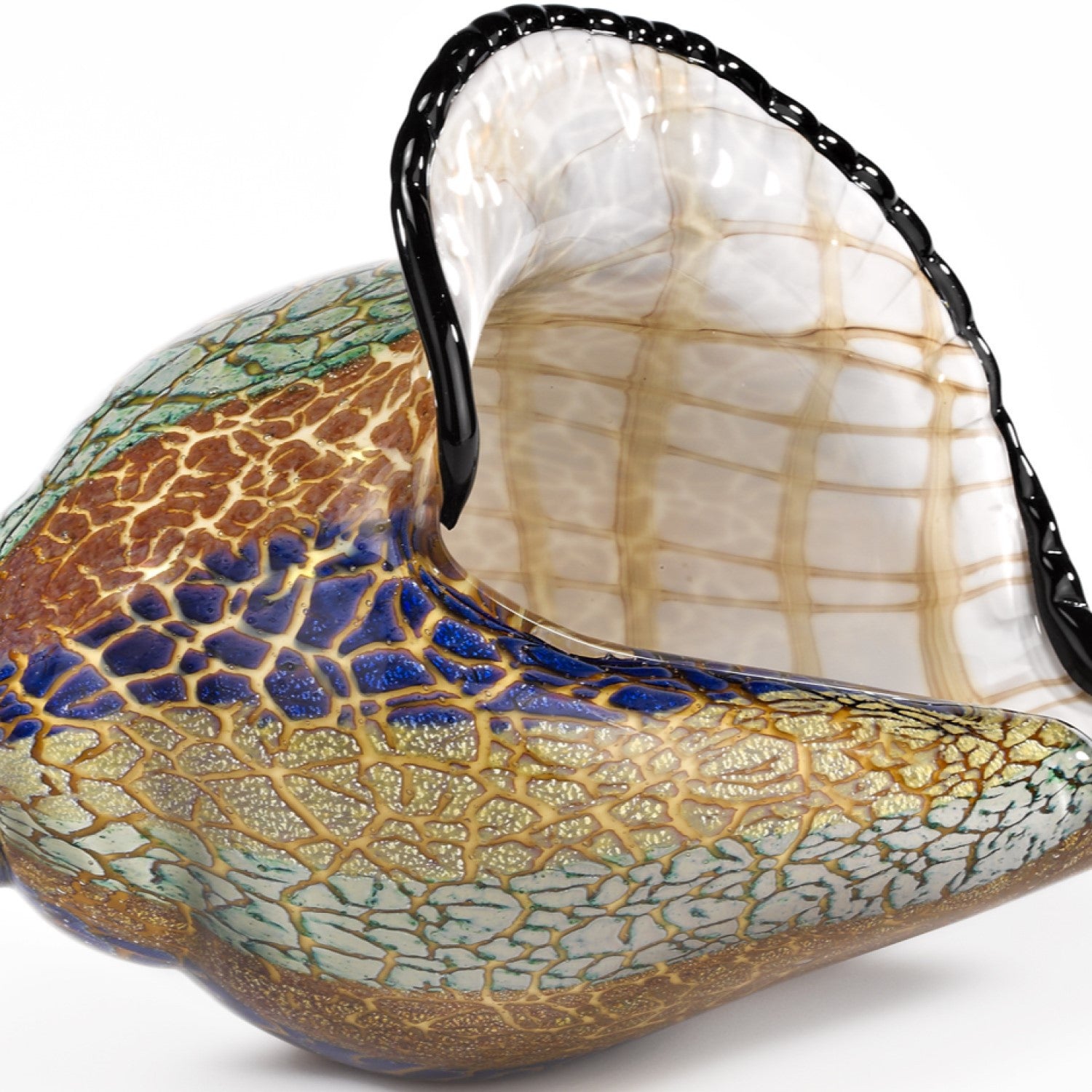 9 Multicolor Large Conch Shell Art Glass