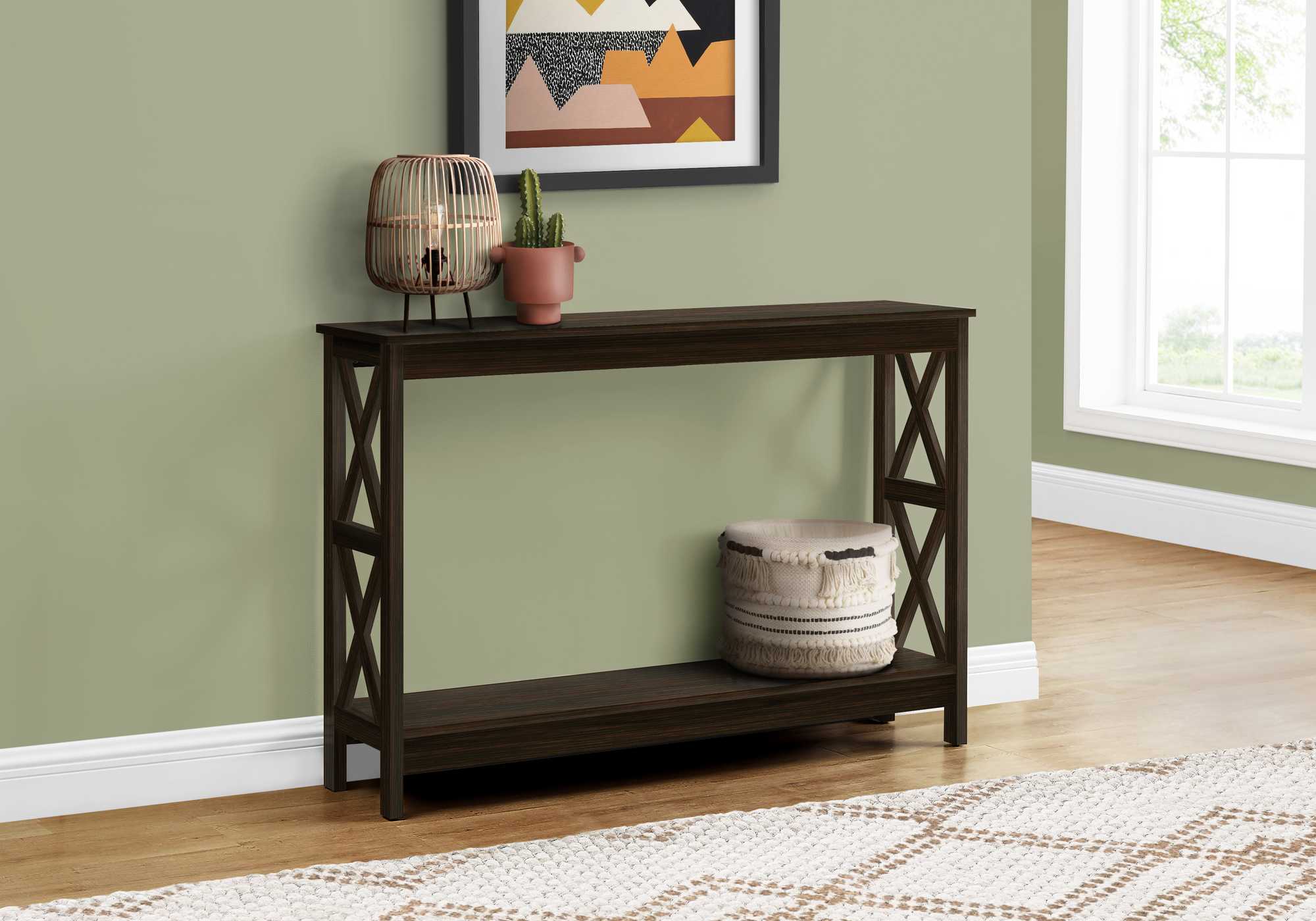 47" Espresso Console Table With Storage