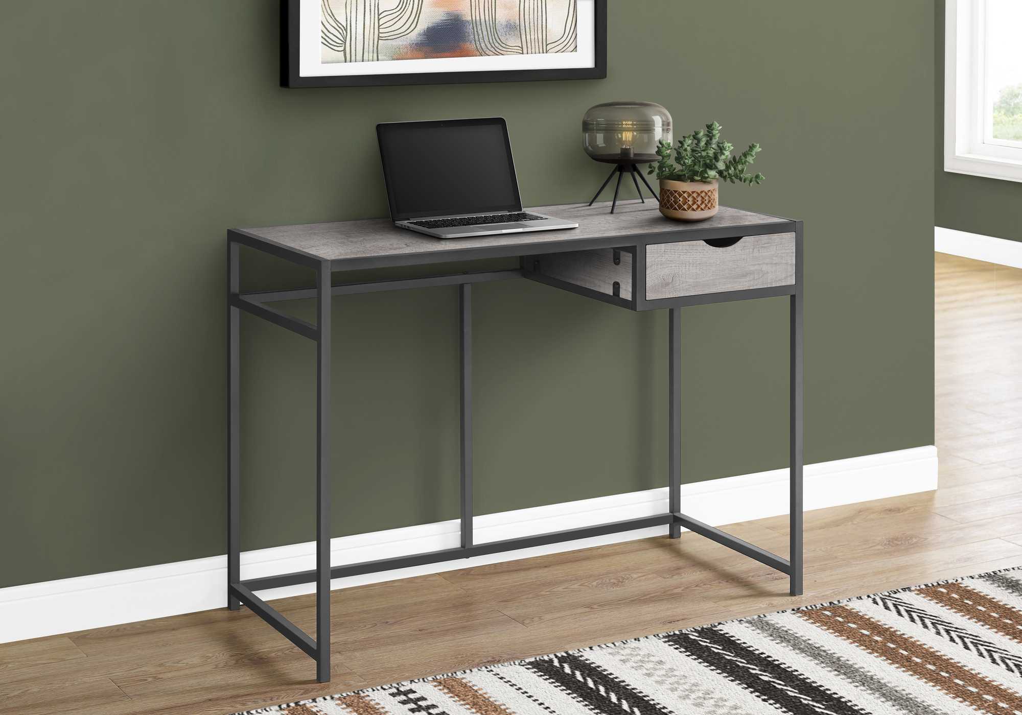 42" Gray Rectangular Computer Desk