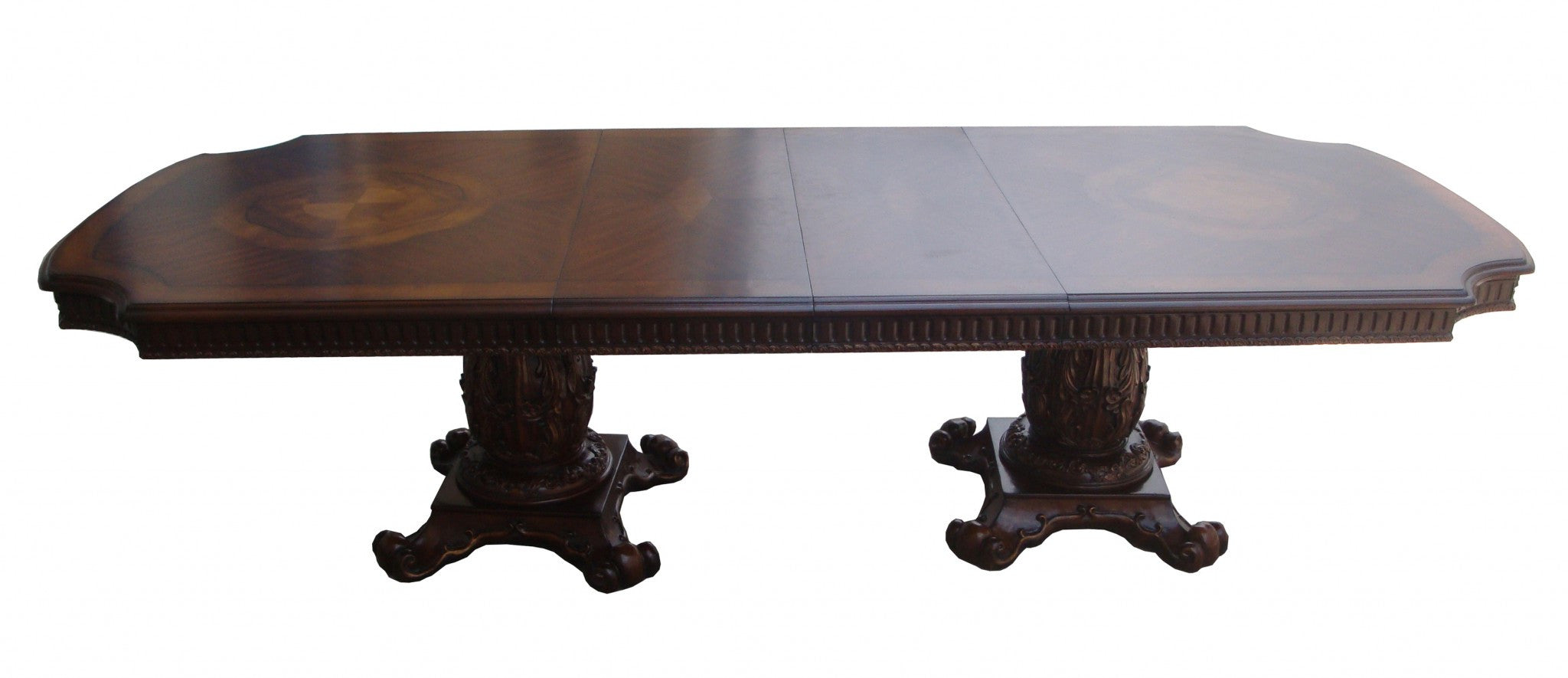 Wooden Top Cherry  Dining Table With Wood Carving Details