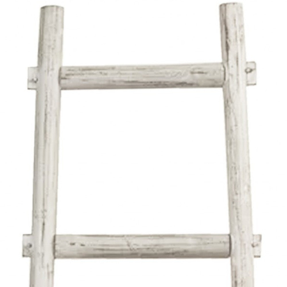 5 Step White Decorative Ladder Shelve