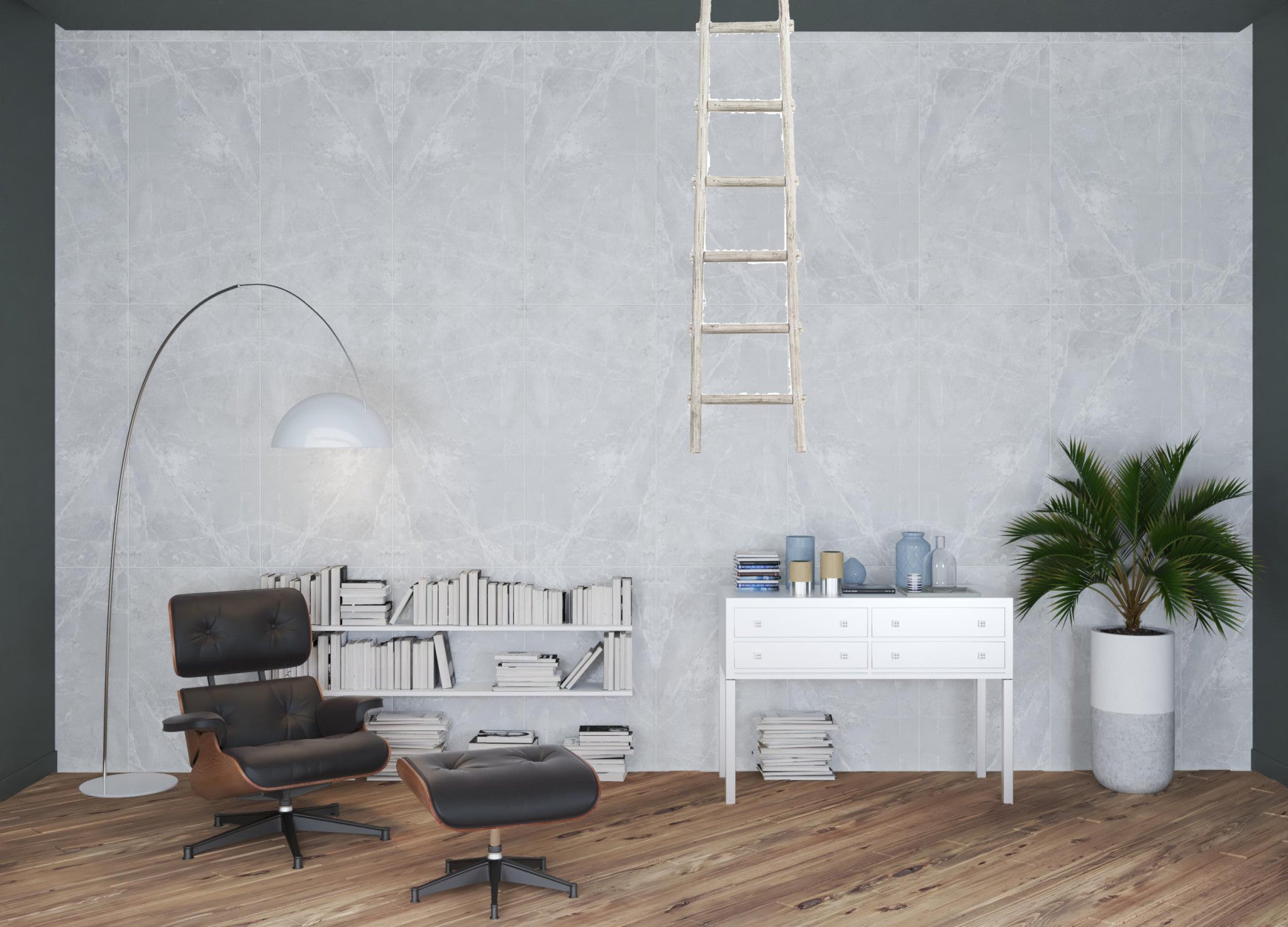 6 Step White Decorative Ladder Shelve