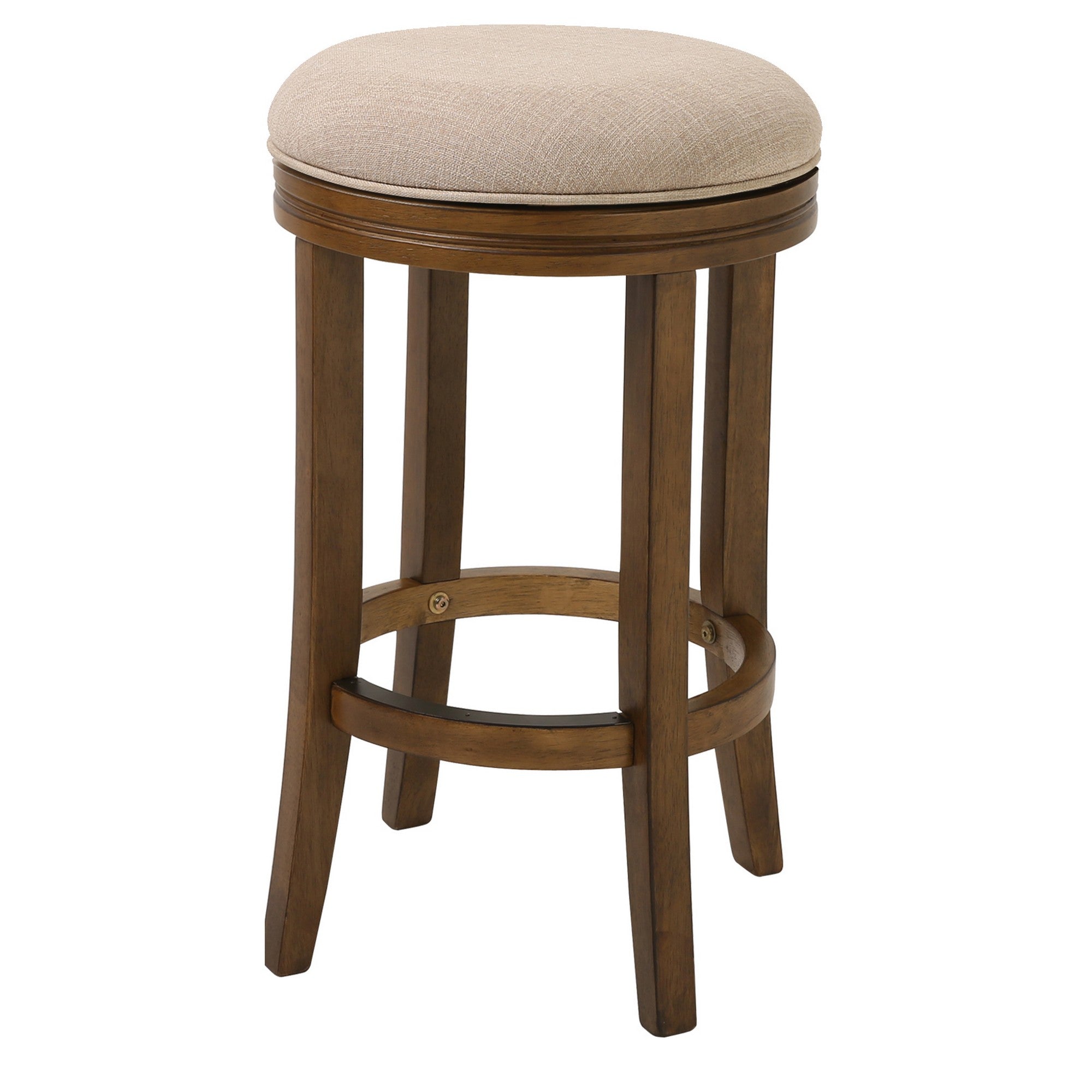 25" Honeysuckle Finished Solid Wood Frame With Cream Fabric Counter Stool