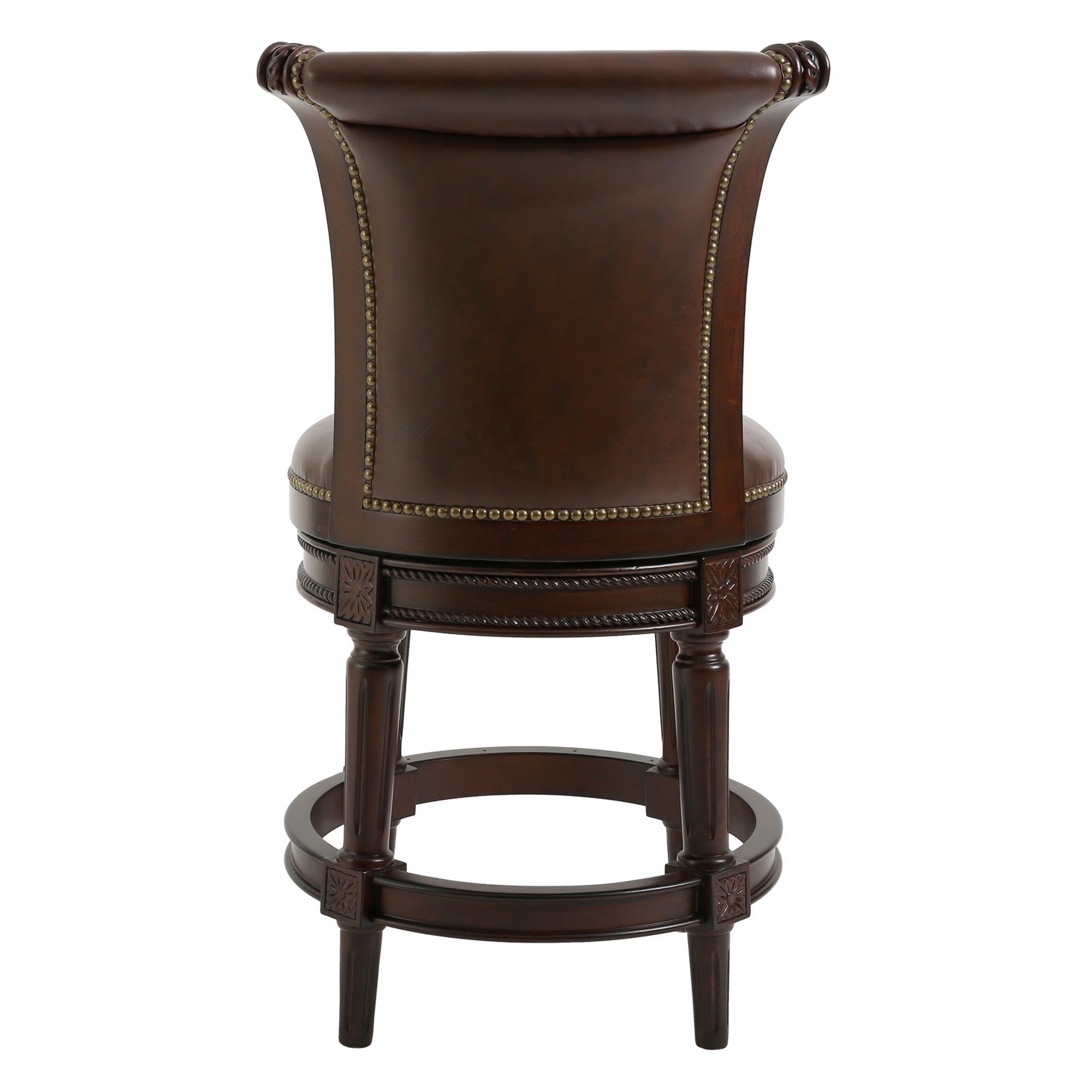 39" Walnut Hardwood Frame Upholstered Bar Stool