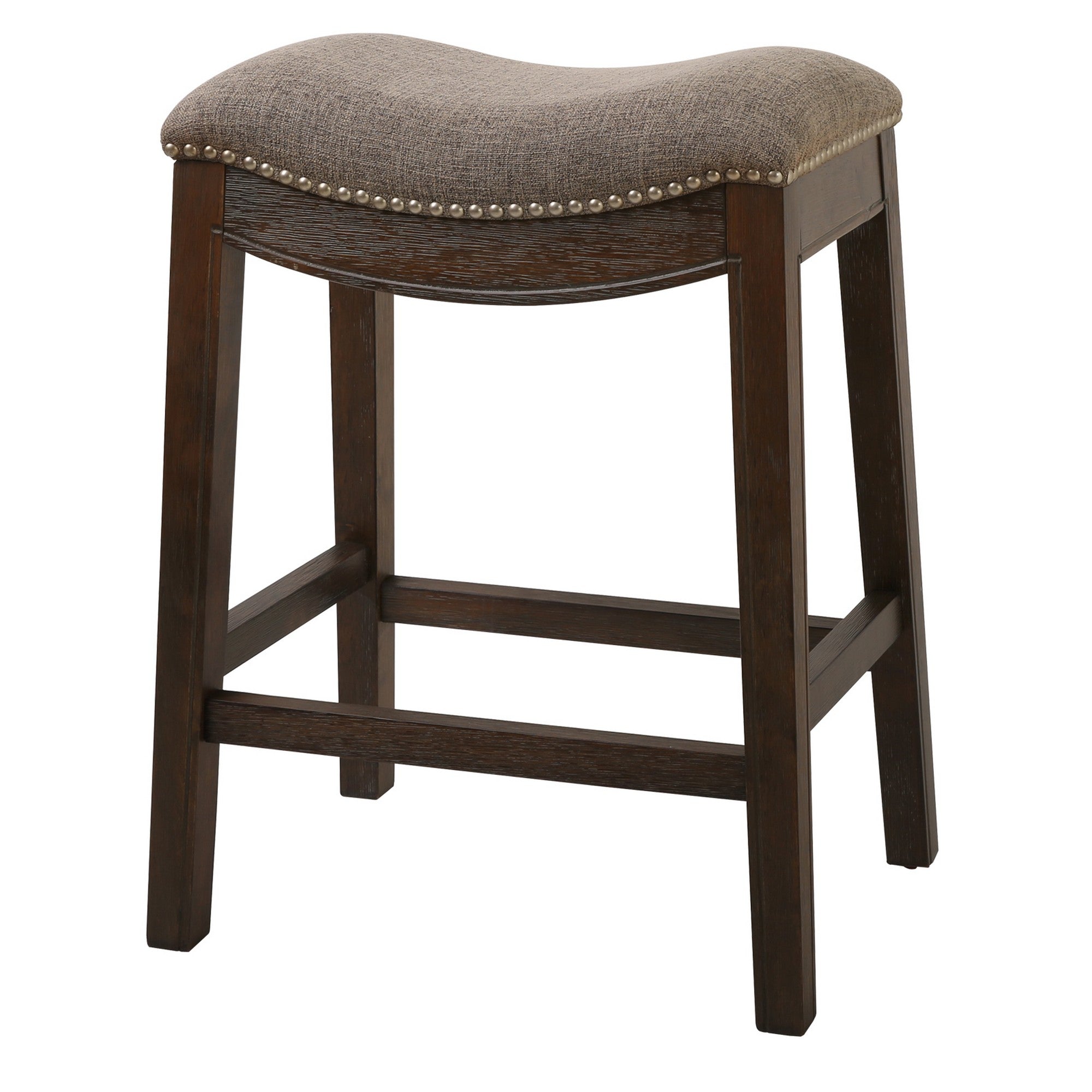 Counter Height Saddle Style Taupe Stool