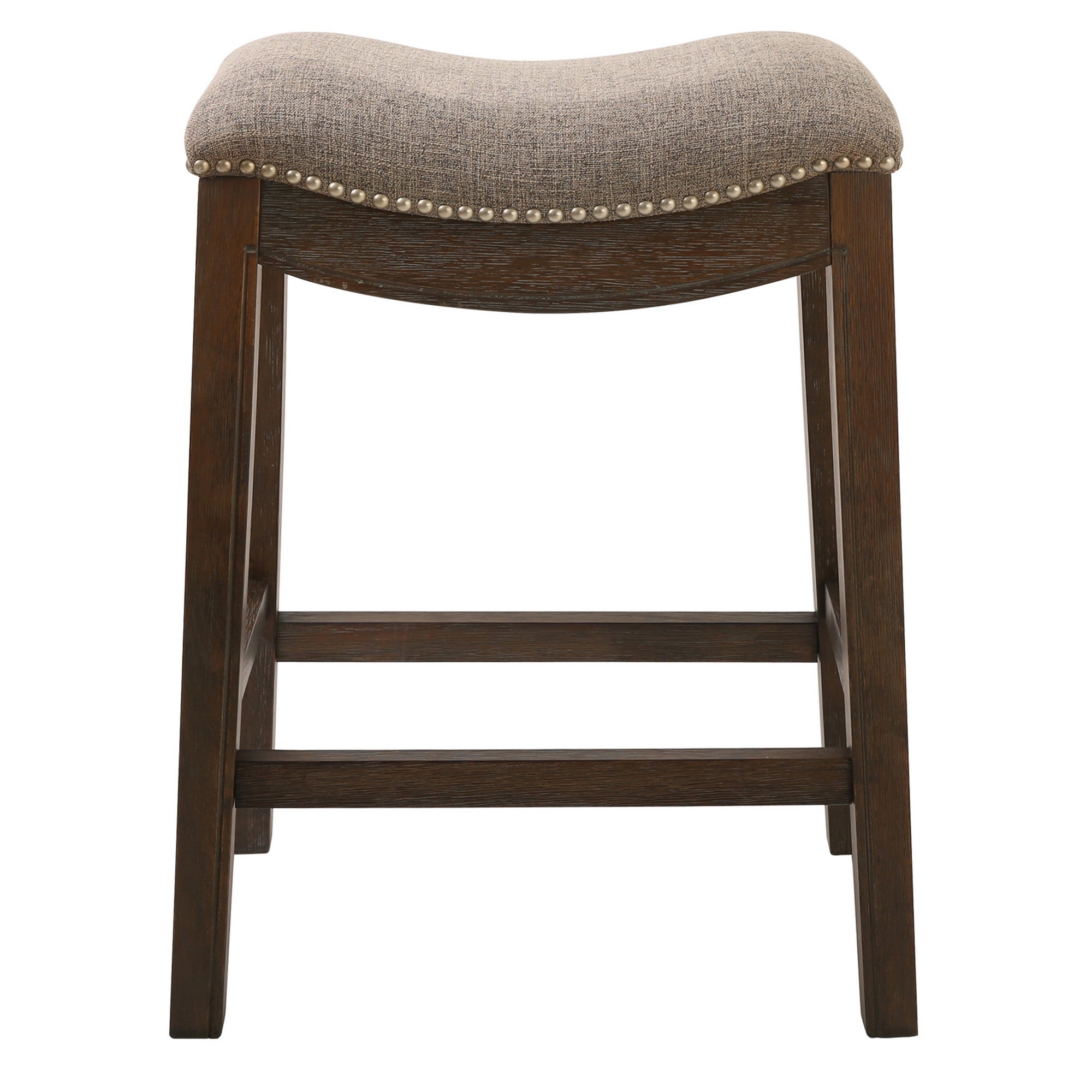 Counter Height Saddle Style Taupe Stool