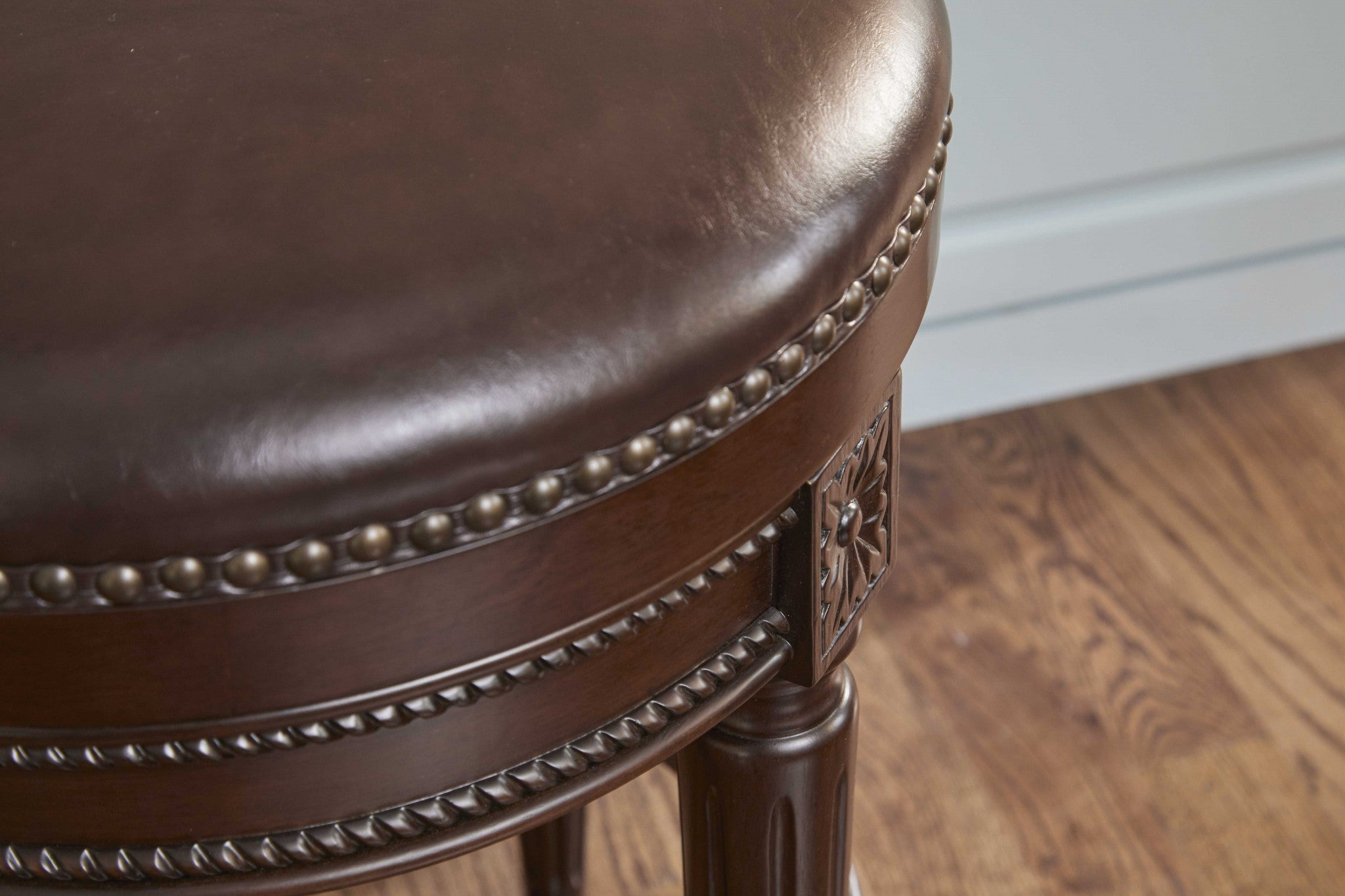 Counter Height Stool In Distressed Walnut Finished