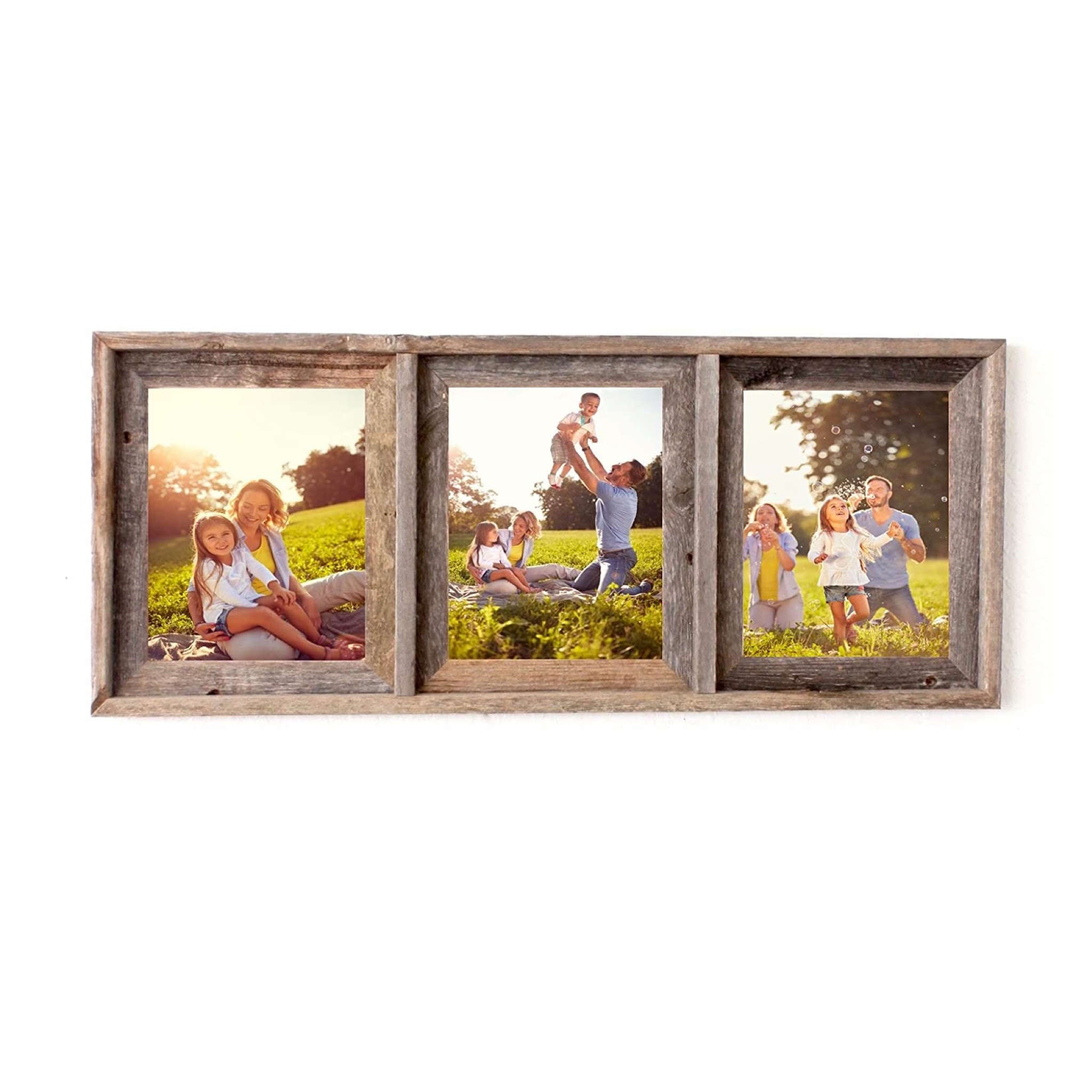 8X10 Trio Rustic Weathered Grey Picture Frame With Plexiglass Holder