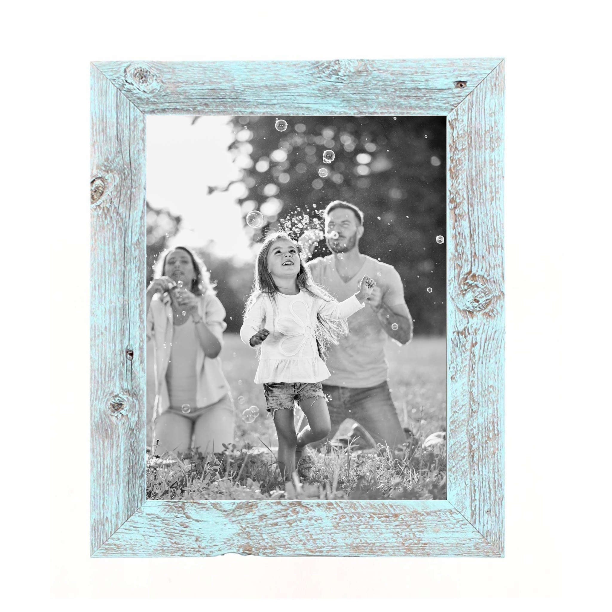 11X14 Rustic Blue Picture Frame With Plexiglass Holder