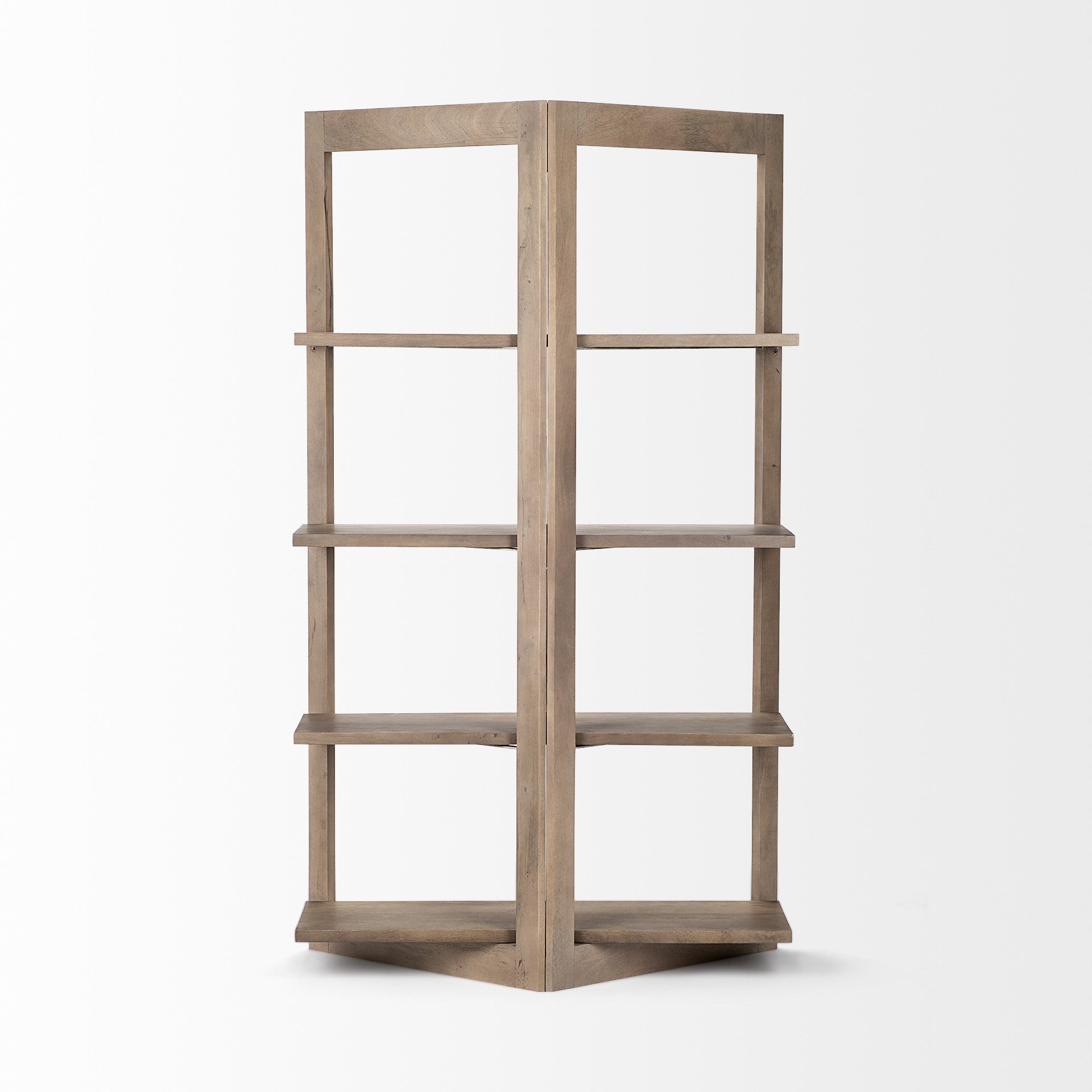 Light Brown Wood Shelving Unit With 4 Shelves