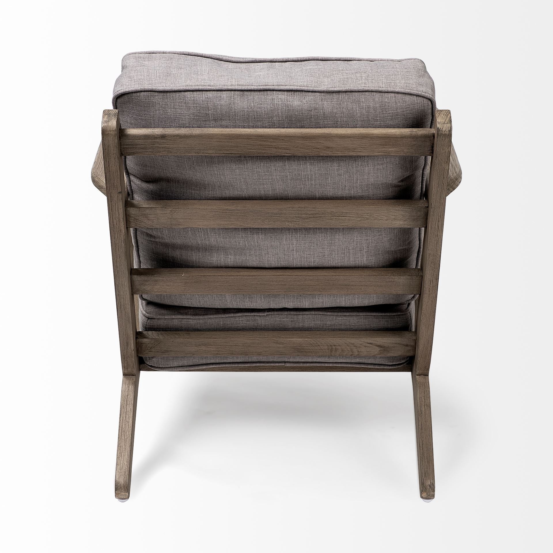 Flint Gray Fabric Accent Chair With Covered Wooden Frame