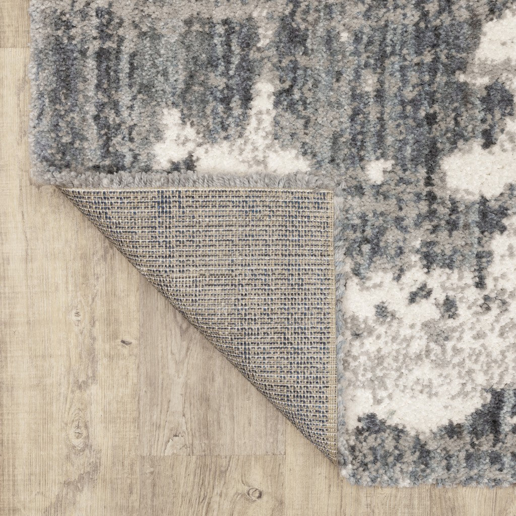 4'X6' Grey And Ivory Grey Matter  Area Rug