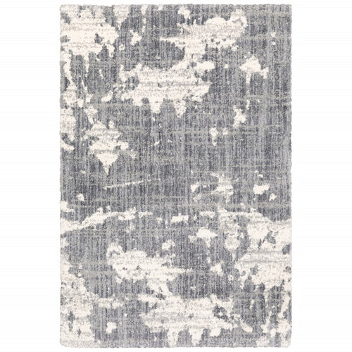 7'X9' Grey And Ivory Grey Matter  Area Rug