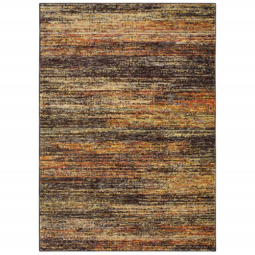 3'X5' Gold And Slate Abstract  Area Rug