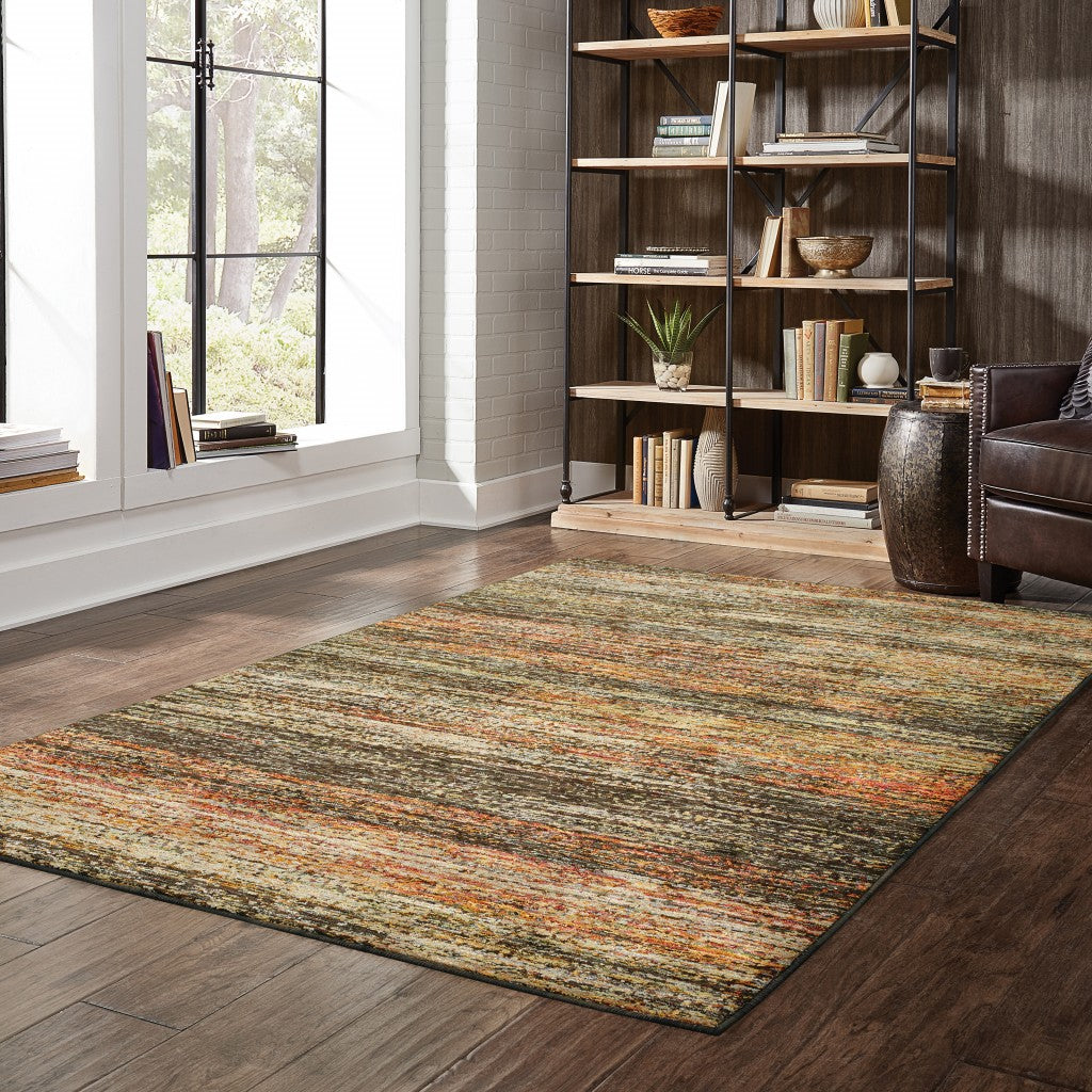 6'X9' Gold And Slate Abstract Indoor Area Rug