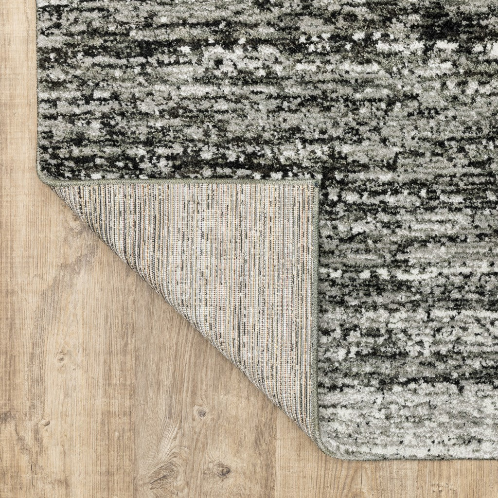 12' Ash And Slate Abstract Runner Rug