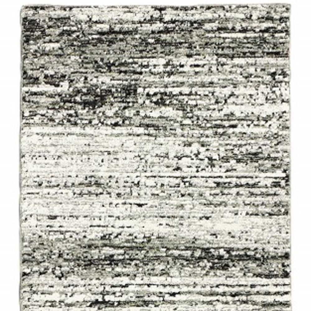 12' Ash And Slate Abstract Runner Rug